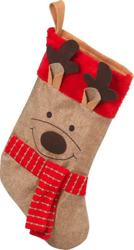 Dekorieren & Einrichten Nikolausstrumpf mit Rentier, Jute