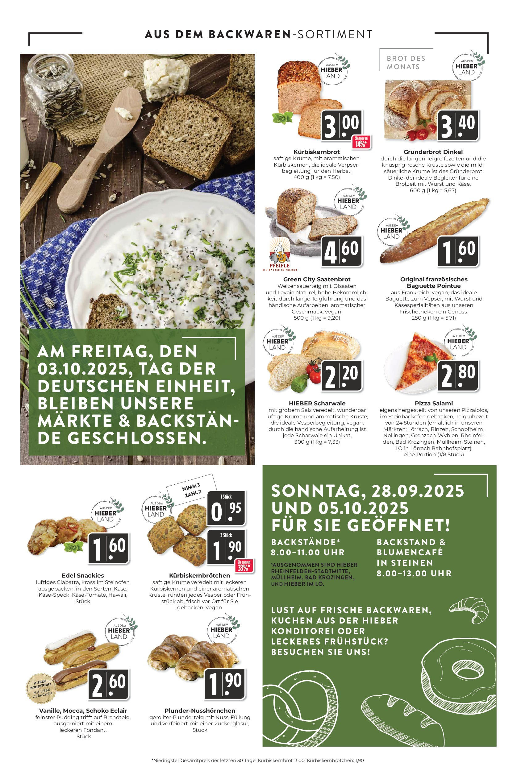 Entdecke - Hieber's Frischecenter: Meine Woche (ab 28.09.2025) zum Blättern | Seite: 6 | Produkte: Salz, Wurst, Pizza, Kuchen