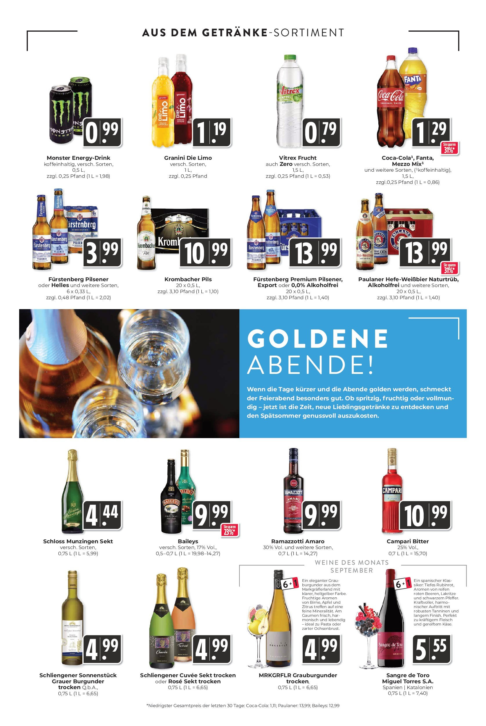 Entdecke - Hieber's Frischecenter: Meine Woche (ab 28.09.2025) zum Blättern | Seite: 15 | Produkte: Monster, Baileys, Fleisch, Ramazzotti