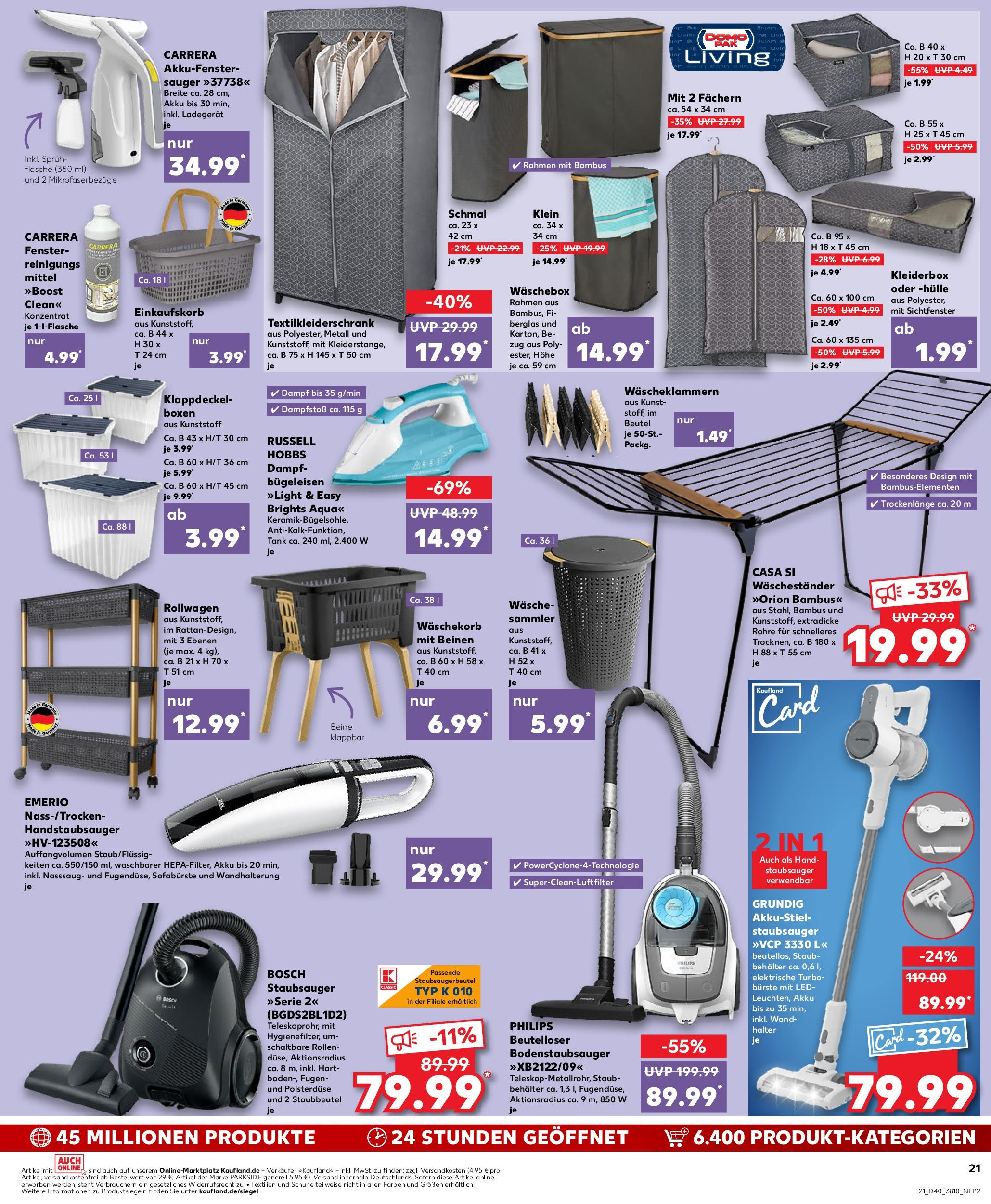 Prospekt Kaufland ab 02.10.2025 » Angebote Online zum Blättern | Seite: 21 | Produkte: Bosch, Hülle, Philips, Staubsauger