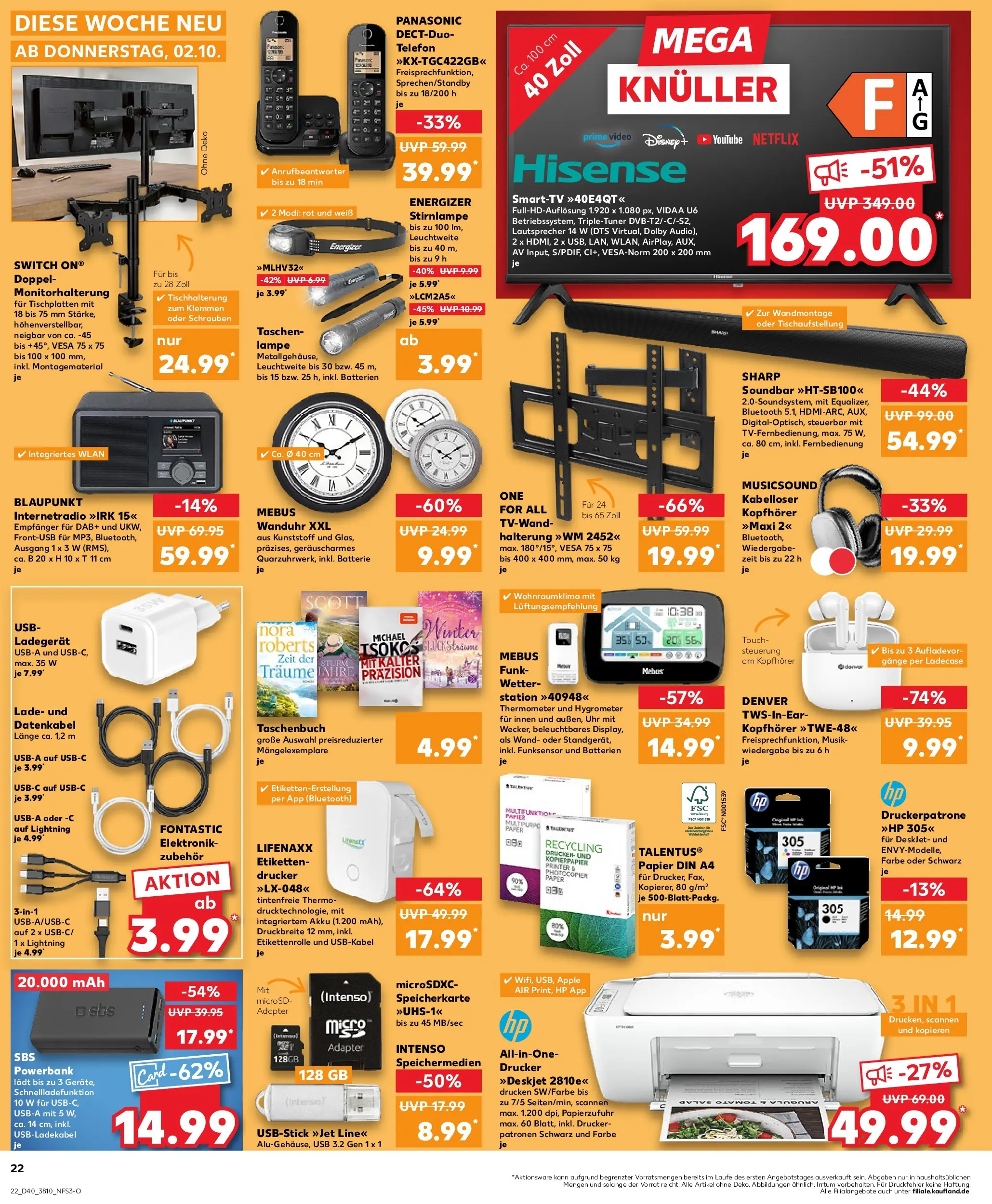 Prospekt Kaufland ab 02.10.2025 » Angebote Online zum Blättern | Seite: 22 | Produkte: Speicherkarte, Lautsprecher, Batterien, Batterie
