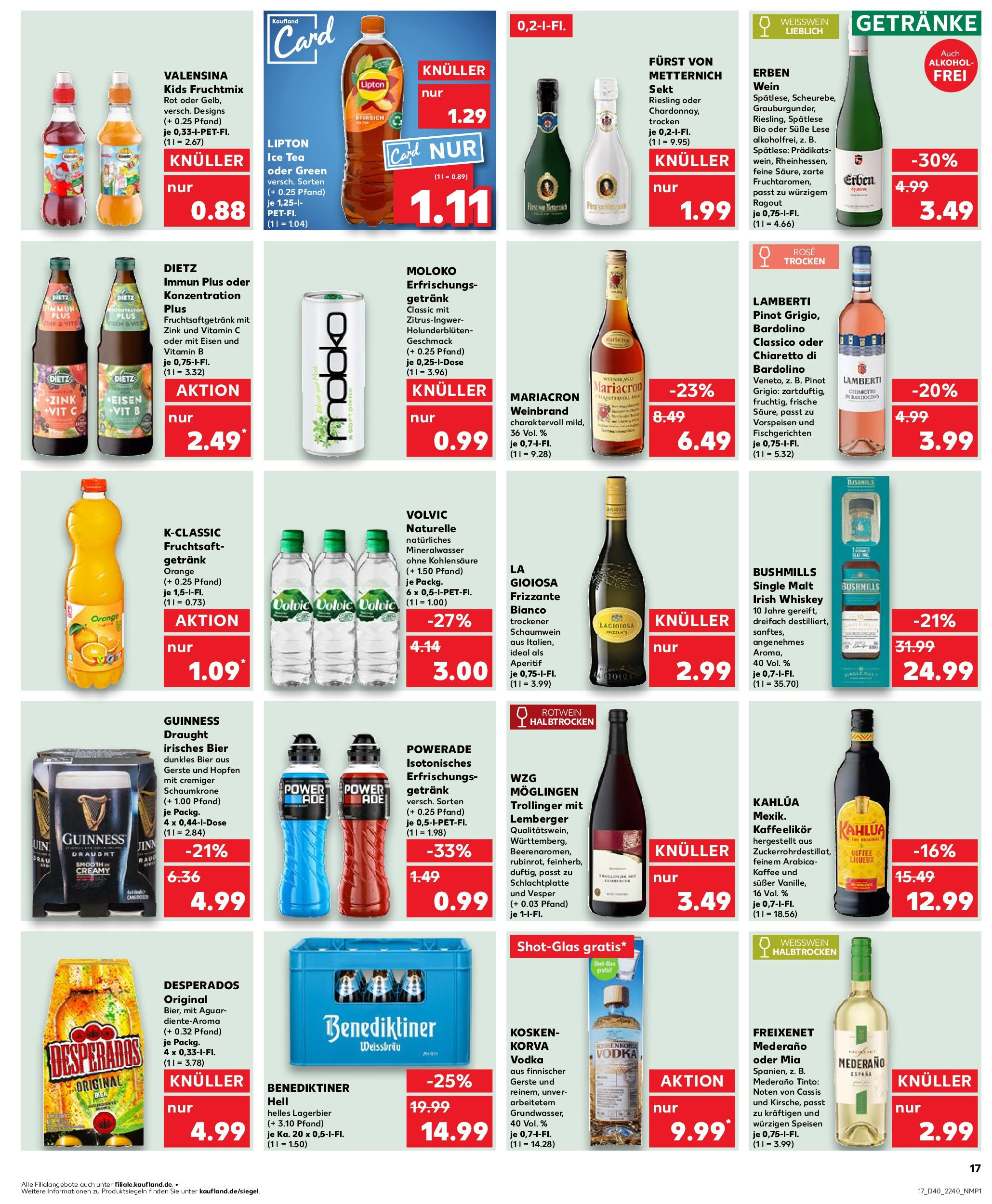 Prospekt Kaufland ab 02.10.2025 » Angebote Online zum Blättern | Seite: 17 | Produkte: Kaffee, Bier, Valensina, Whiskey