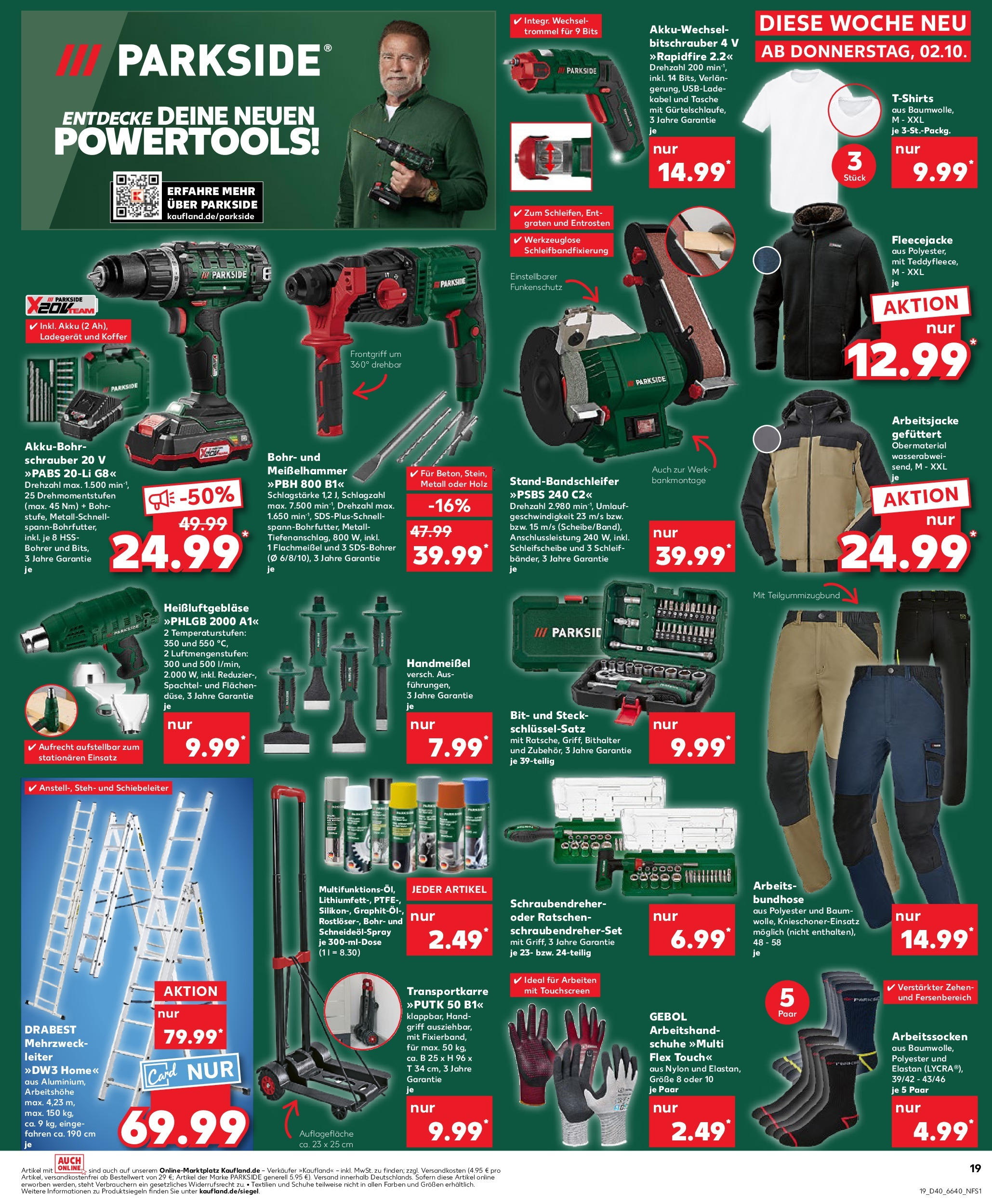 Prospekt Kaufland ab 02.10.2025 » Angebote Online zum Blättern | Seite: 19 | Produkte: Tasche, T-Shirt, Koffer, Ladegerät