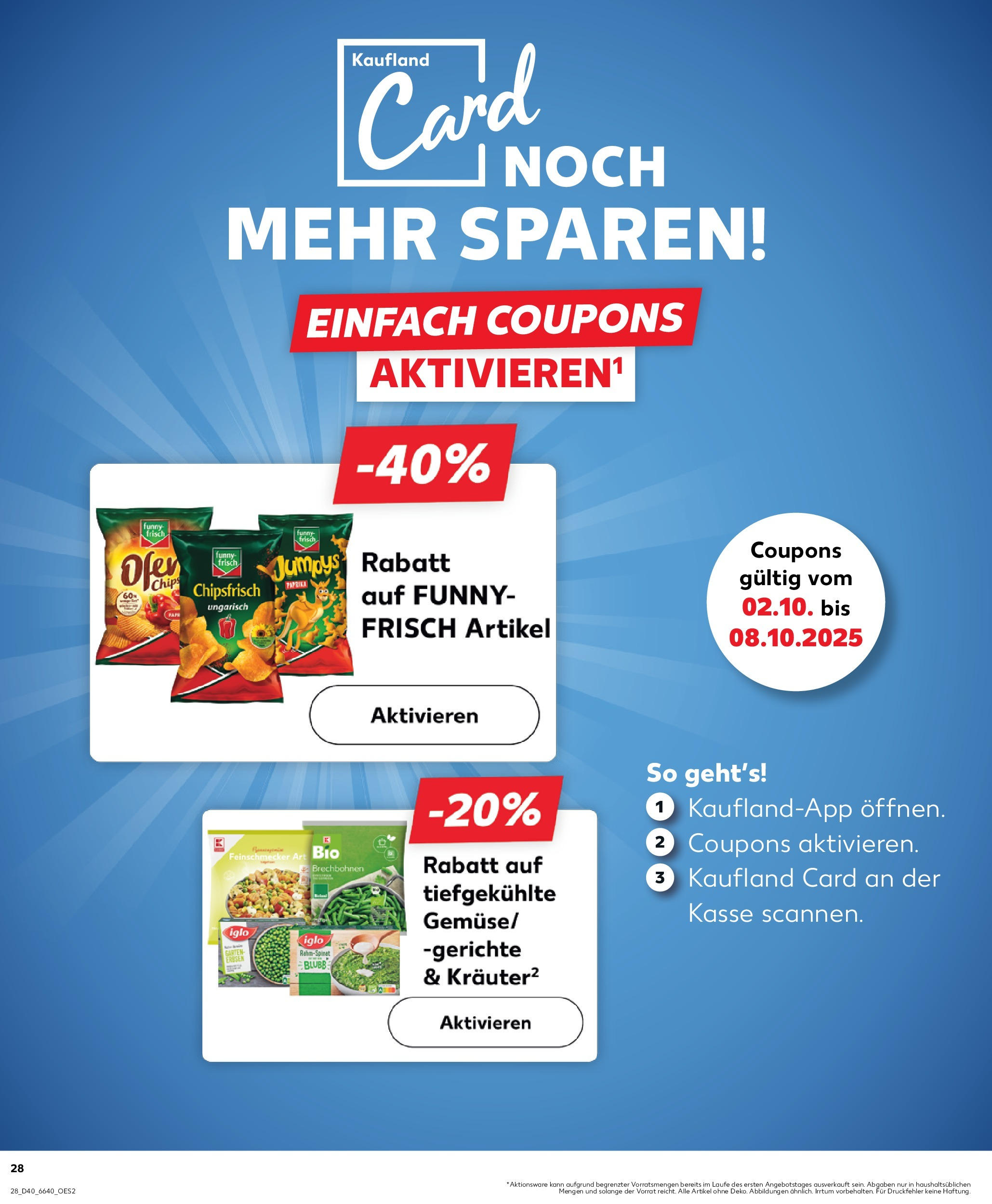 Prospekt Kaufland ab 02.10.2025 » Angebote Online zum Blättern | Seite: 28 | Produkte: Iglo, Chips