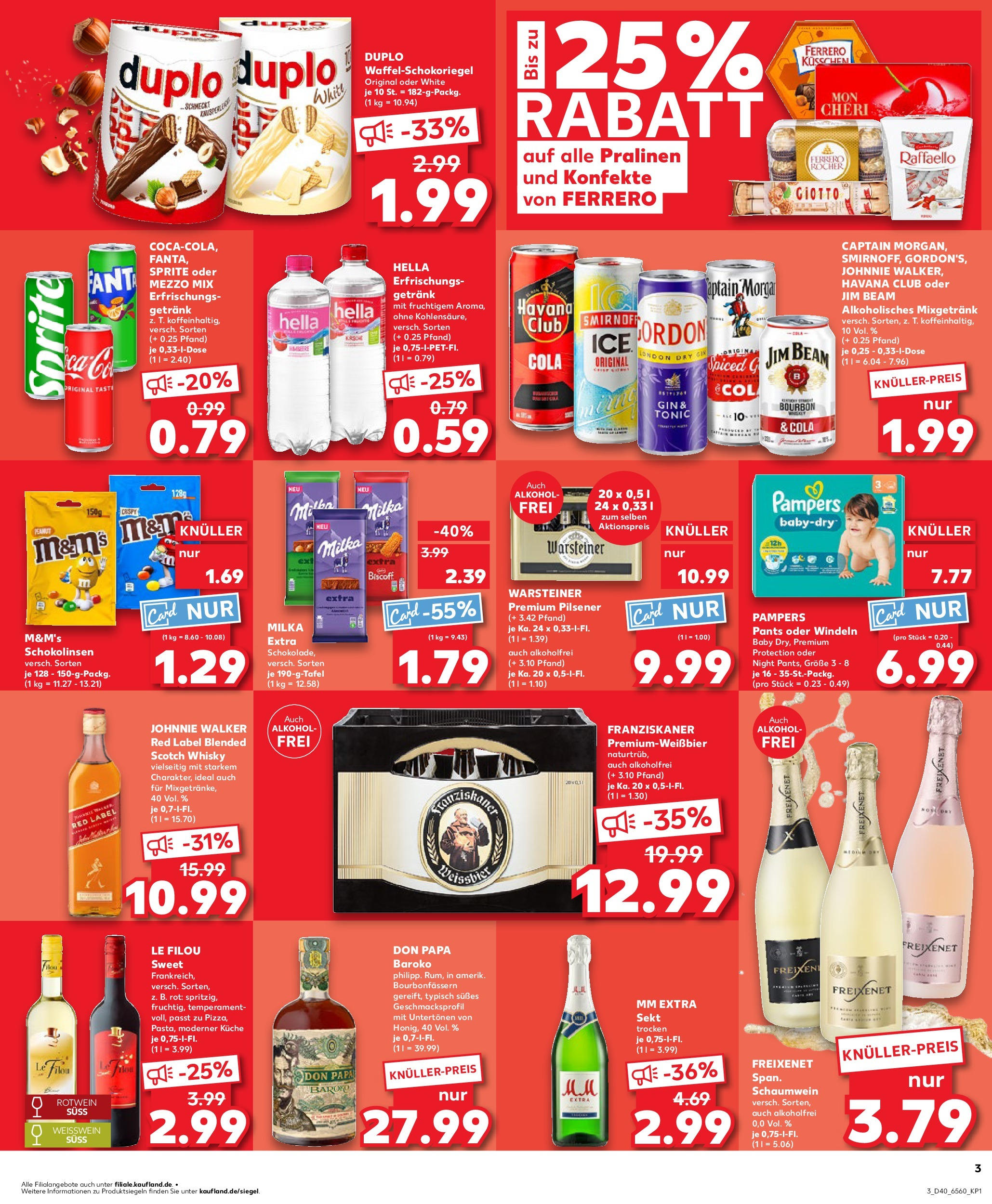 Prospekt Kaufland ab 02.10.2025 » Angebote Online zum Blättern | Seite: 3 | Produkte: Whisky, Franziskaner, Sprite, Warsteiner