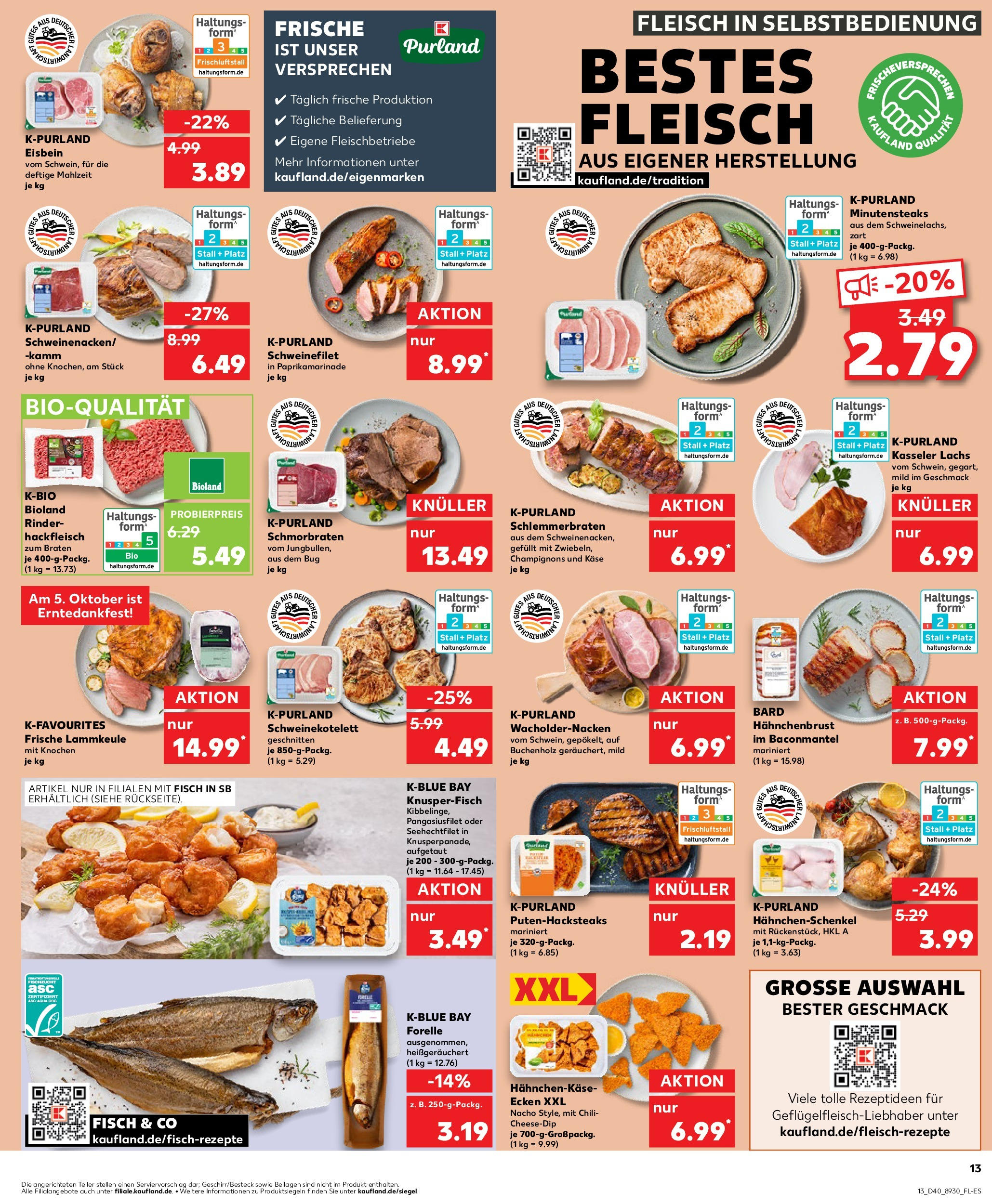 Prospekt Kaufland ab 02.10.2025 » Angebote Online zum Blättern | Seite: 13 | Produkte: Fisch, Lachs, Chili, Fleisch