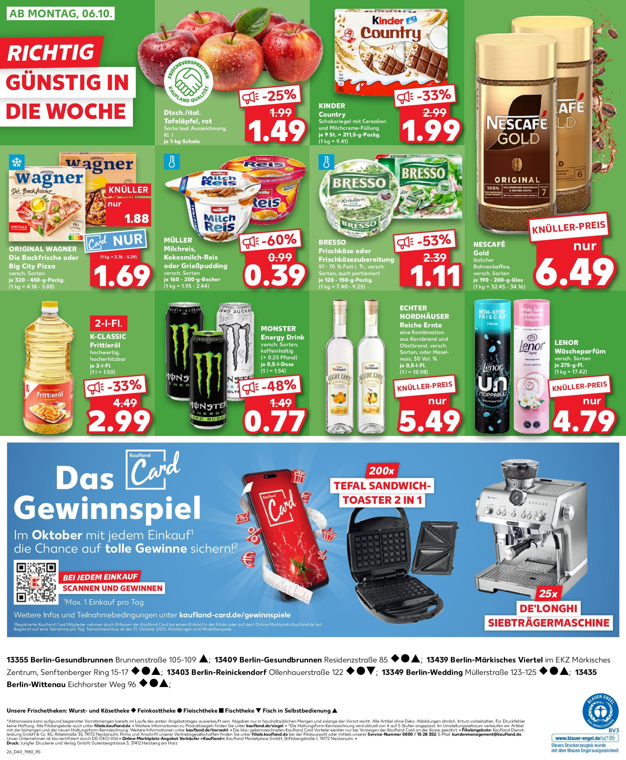 Prospekt Kaufland ab 02.10.2025 » Angebote Online zum Blättern | Seite: 26 | Produkte: Lenor, Toaster, Wurst, Kinder country