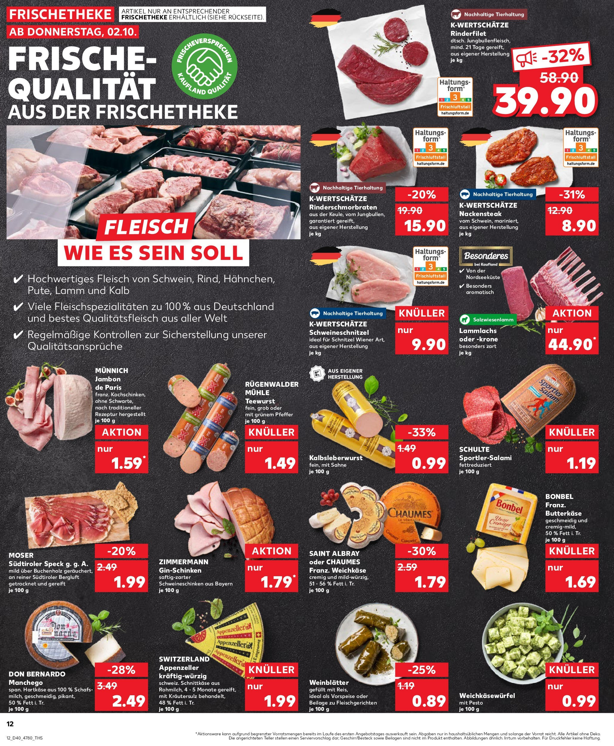 Prospekt Kaufland ab 02.10.2025 » Angebote Online zum Blättern | Seite: 12 | Produkte: Mühle, Schnitzel, Pfeffer, Salami