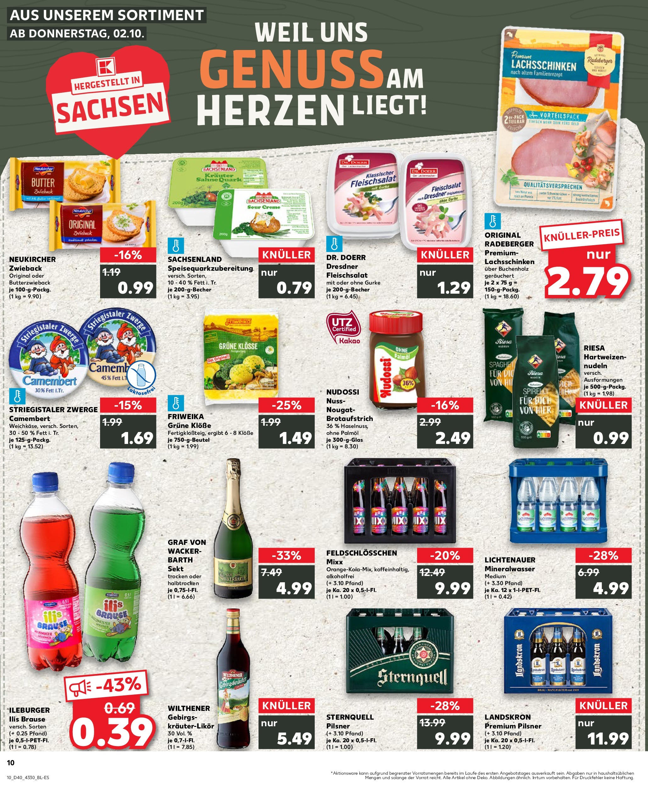 Prospekt Kaufland ab 02.10.2025 » Angebote Online zum Blättern | Seite: 10 | Produkte: Quark, Wilthener, Butter, Creme