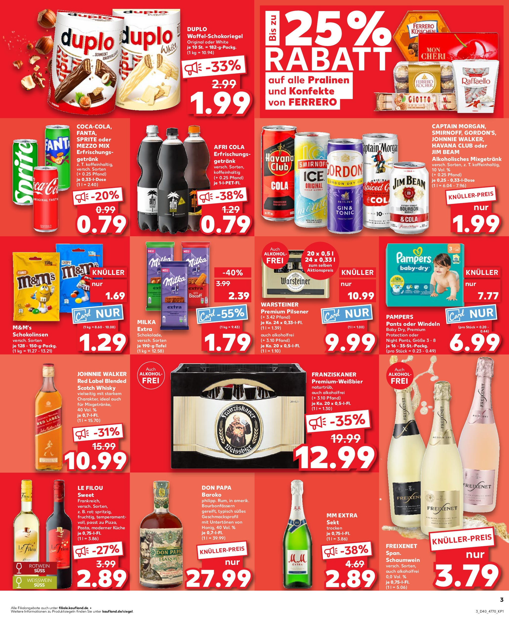 Prospekt Kaufland ab 02.10.2025 » Angebote Online zum Blättern | Seite: 3 | Produkte: Mezzo mix, Rum, Smirnoff, Johnnie walker