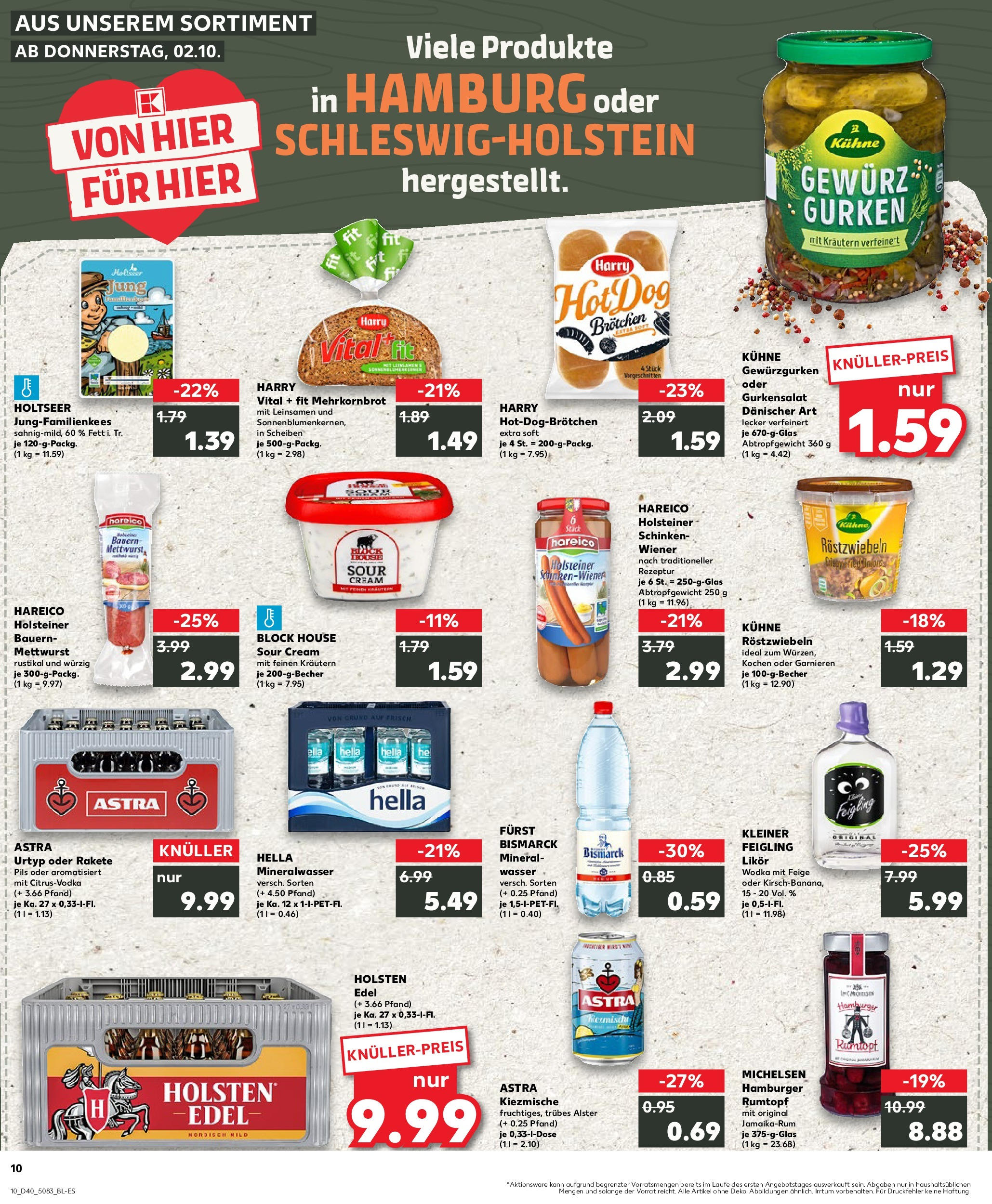 Prospekt Kaufland ab 02.10.2025 » Angebote Online zum Blättern | Seite: 10 | Produkte: Kleiner feigling, Rum, Holsten edel, Holsten