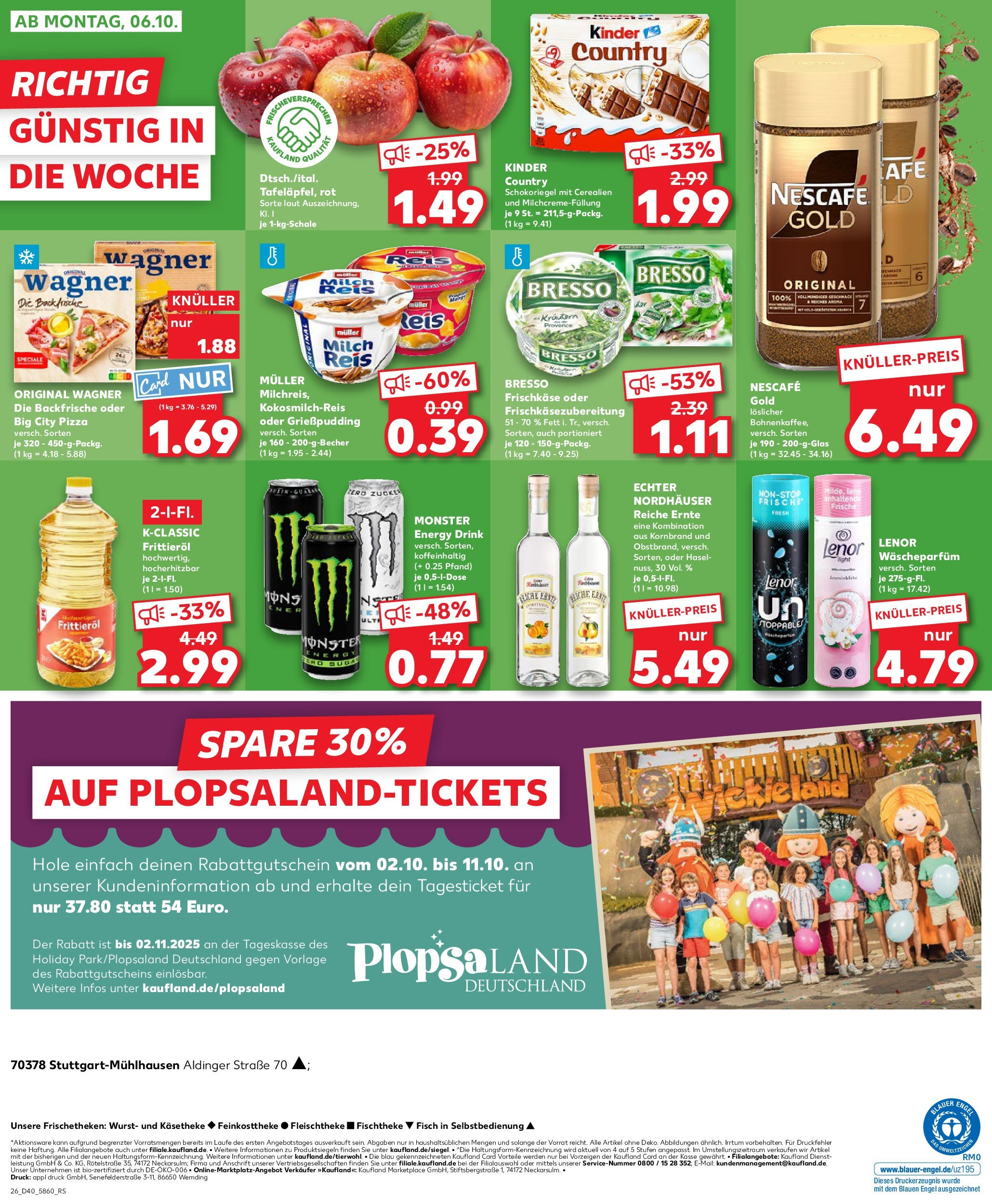 Prospekt Kaufland ab 02.10.2025 » Angebote Online zum Blättern | Seite: 26 | Produkte: Milch, Bresso, Frischkase, Kinder country
