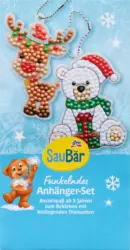 SauBär Funkelndes Anhänger-Set Bastelspaß Weihnachten 2tlg.