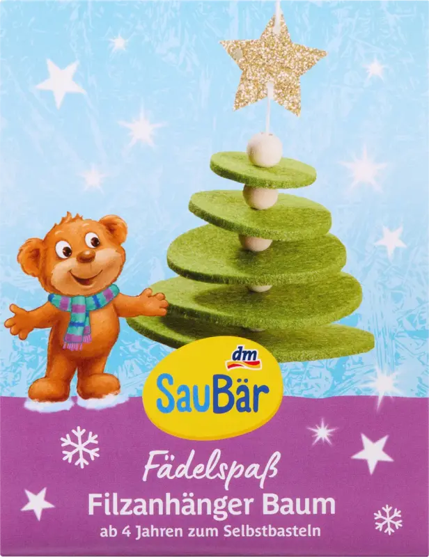 SauBär Fädelspaß Filzanhänger Tannenbaum zum Selbstbasteln