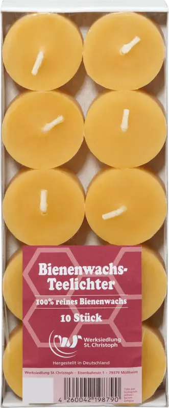 Dekorieren & Einrichten Teelichter aus 100 % Bienenwachs (ohne Hülle)