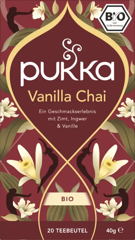pukka Kräutertee "Vanilla Chai" mit Zimt, Ingwer & Vanille (20 Beutel)