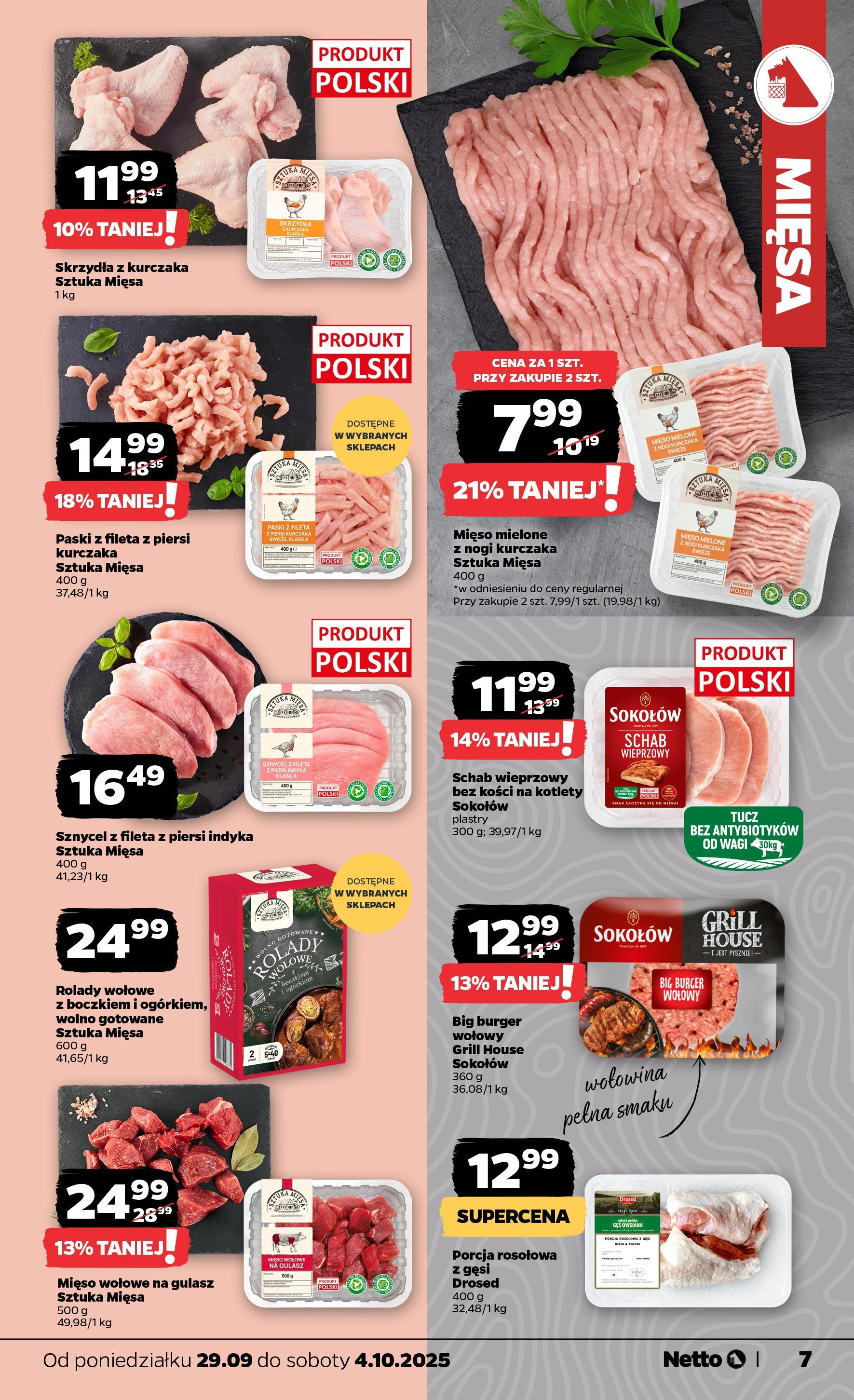 Netto gazetka - Spożywcza od 29.09.2025 - Aktualne promocje | Strona: 7 | Produkty: Gęś owsiana, Gęś, Owsiana, Wołowina