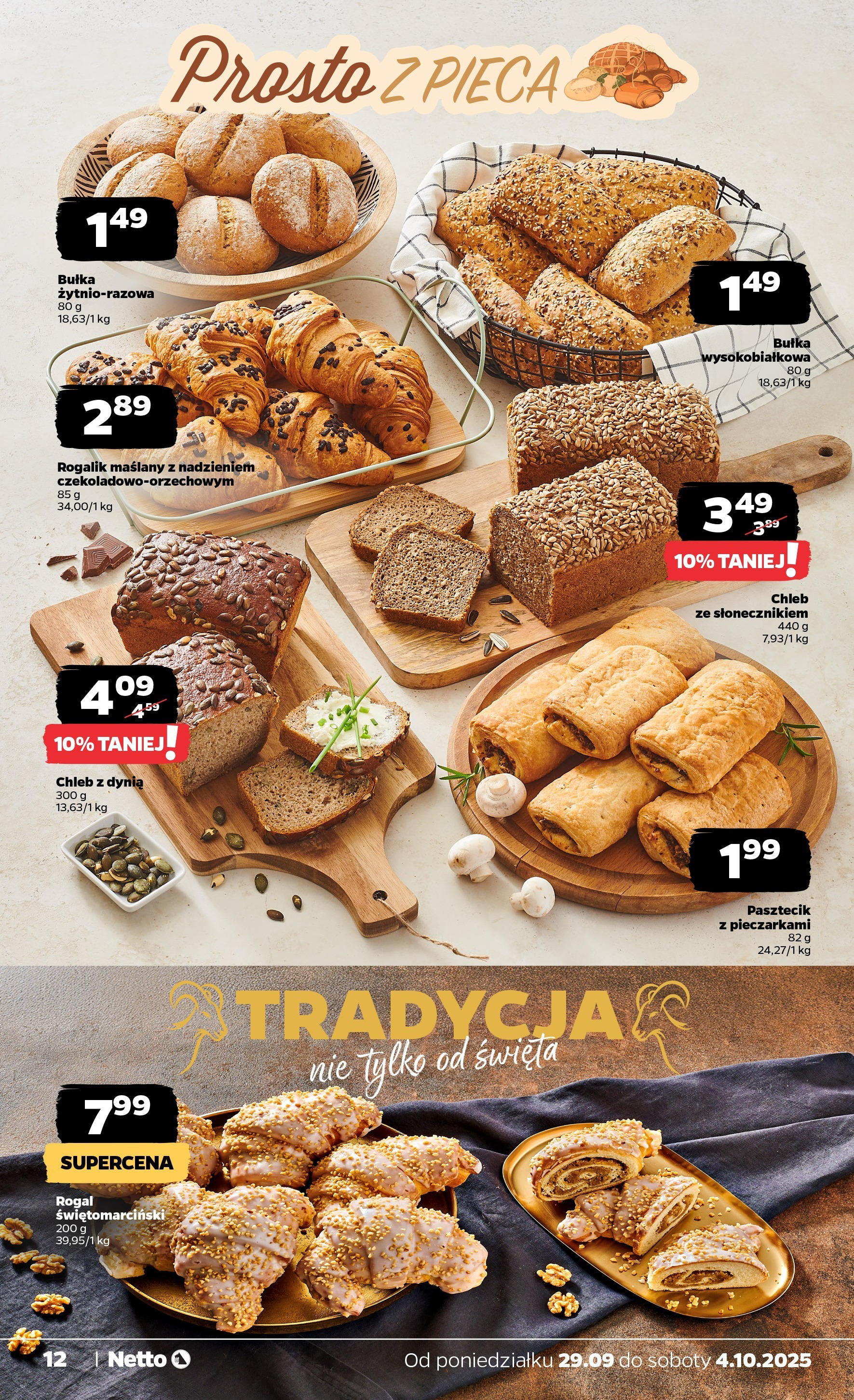 Netto gazetka - Spożywcza od 29.09.2025 - Aktualne promocje | Strona: 12 | Produkty: Dynia, Bułka, Chleb