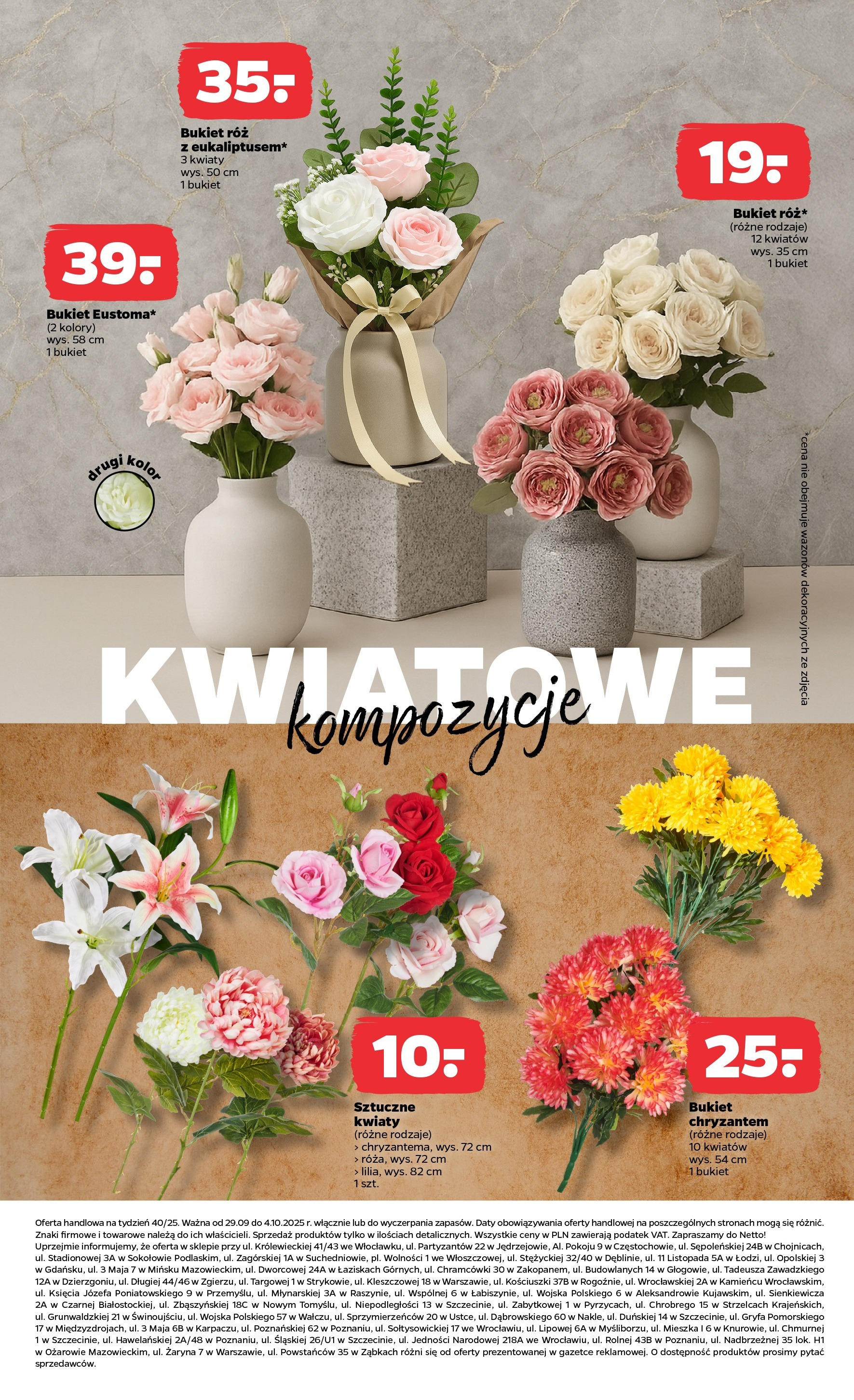 Netto gazetka - Spożywcza od 29.09.2025 - Aktualne promocje | Strona: 30 | Produkty: Róż, Kwiaty