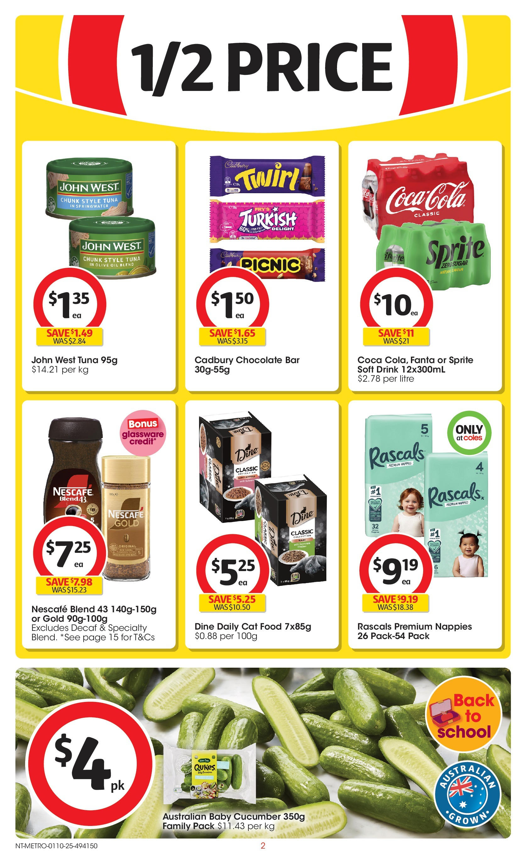 ﻿﻿Coles catalogue valid from 30/09/2025 > Online Australia | Page: 2 | Products: Chocolate, Nappies, Olive oil, Tuna