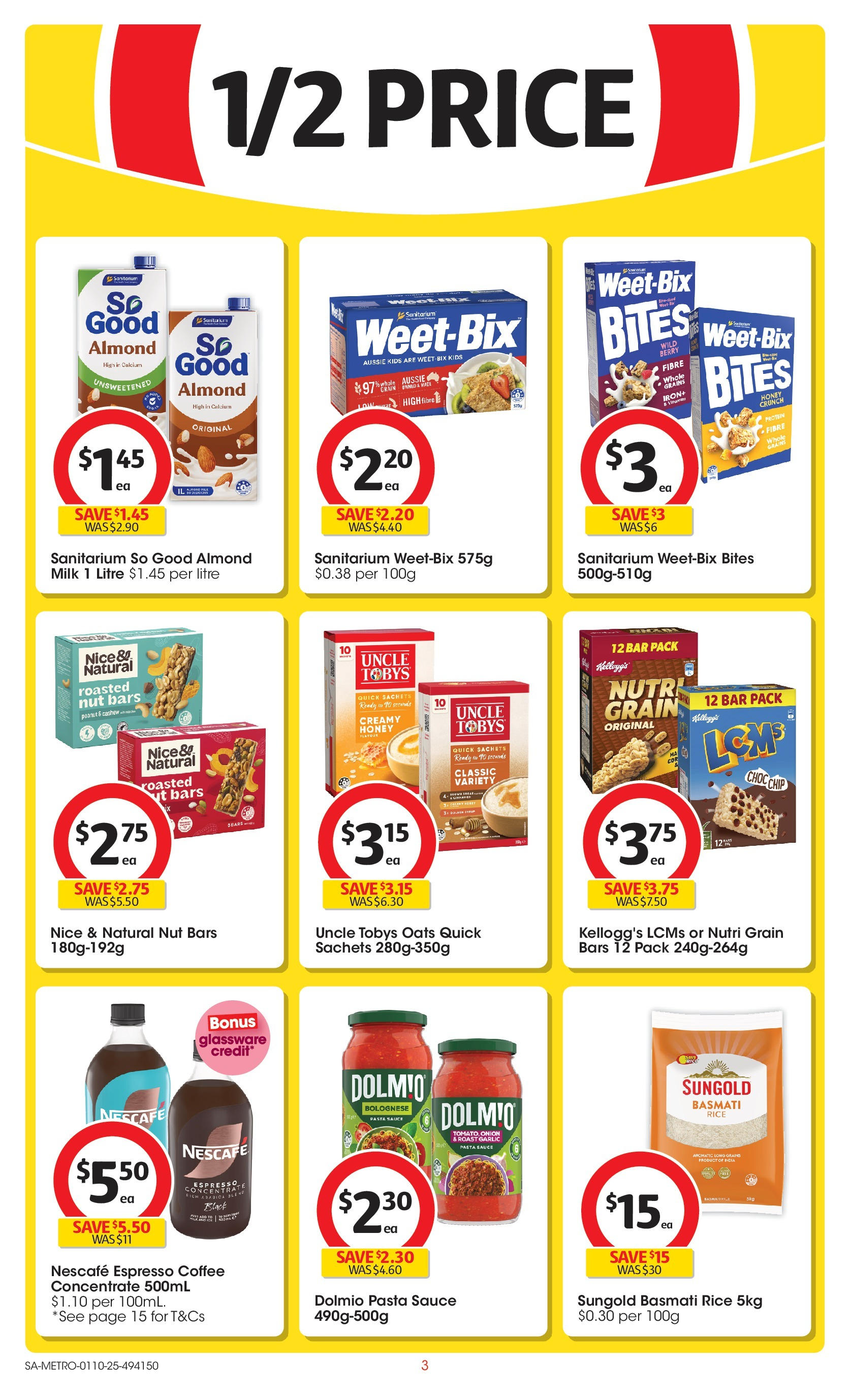 ﻿﻿Coles catalogue valid from 30/09/2025 > Online Australia | Page: 3 | Products: Milk, Glassware, Honey, Oats