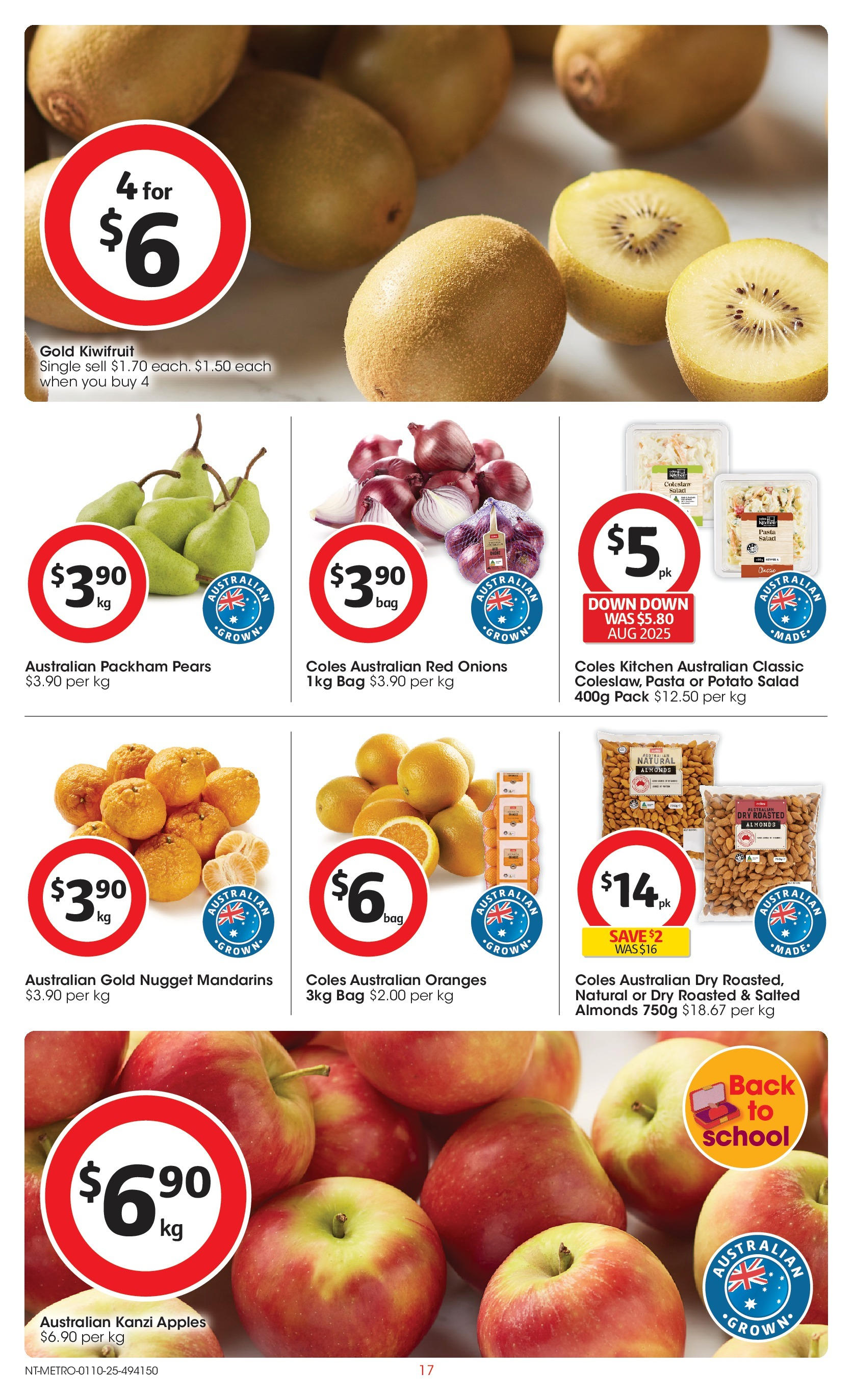 ﻿﻿Coles catalogue valid from 30/09/2025 > Online Australia | Page: 17 | Products: Apples, Kiwifruit, Mandarins, Onions
