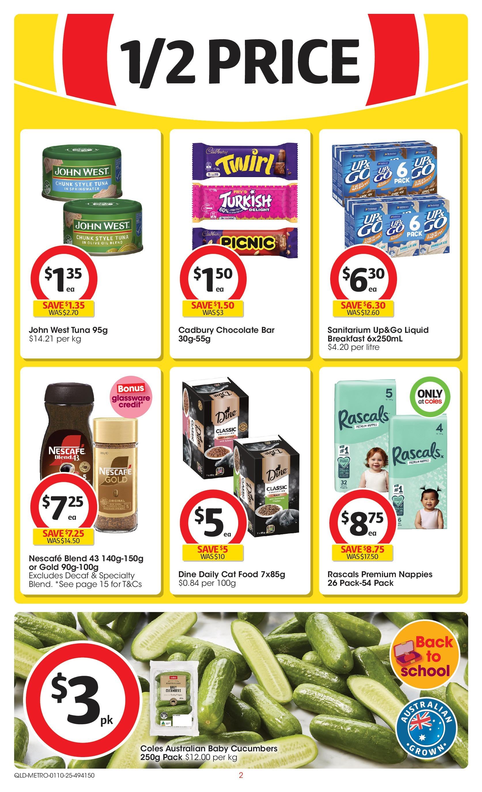 ﻿﻿Coles catalogue valid from 30/09/2025 > Online Australia | Page: 2 | Products: Chocolate, Nappies, Cucumbers, Nescafe