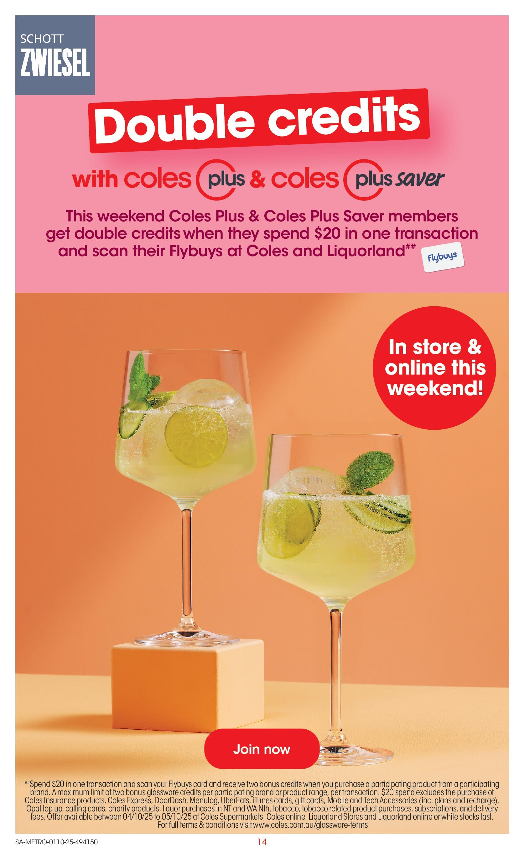 ﻿﻿Coles catalogue valid from 30/09/2025 > Online Australia | Page: 14 | Products: Glassware, Opal, Accessories, Mobile