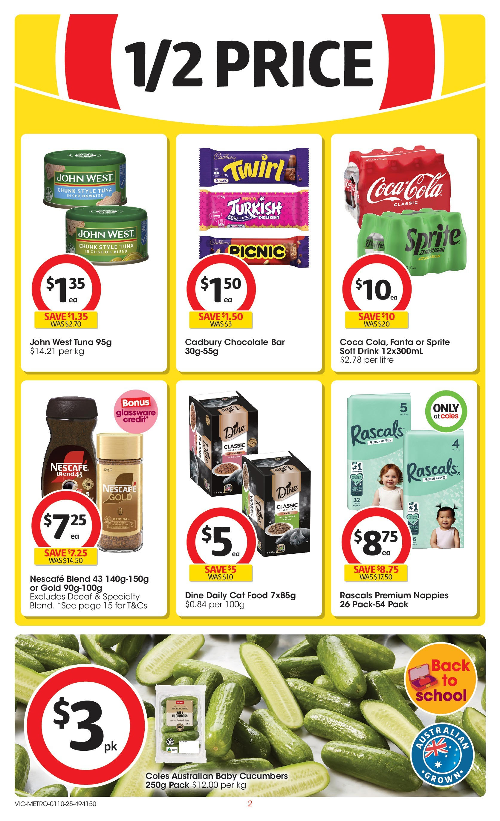 ﻿﻿Coles catalogue valid from 30/09/2025 > Online Australia | Page: 2 | Products: Oil, Chocolate, Nappies, Nescafe