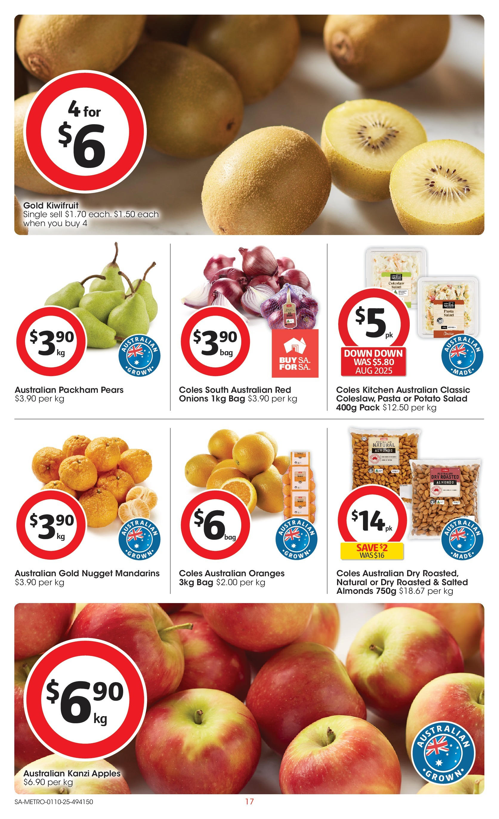 ﻿﻿Coles catalogue valid from 30/09/2025 > Online Australia | Page: 17 | Products: Almonds, Pasta, Kiwifruit, Salad