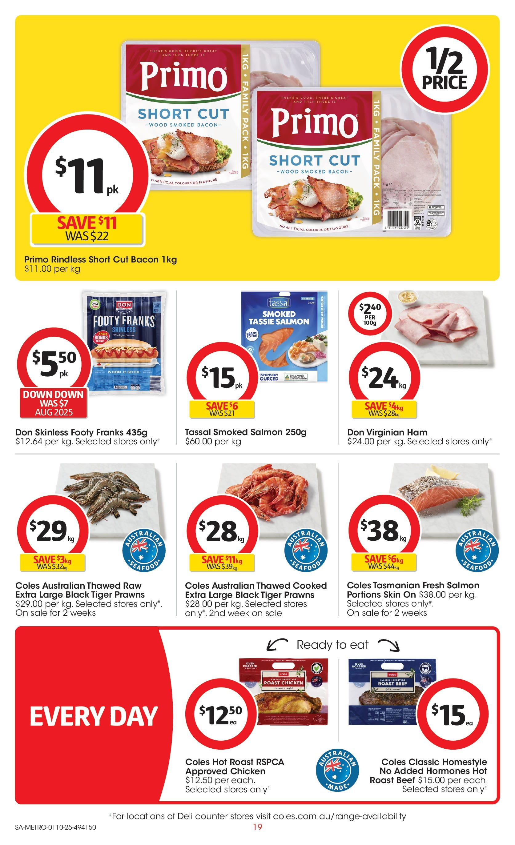 ﻿﻿Coles catalogue valid from 30/09/2025 > Online Australia | Page: 19 | Products: Chicken, Beef, Prawns, Wood