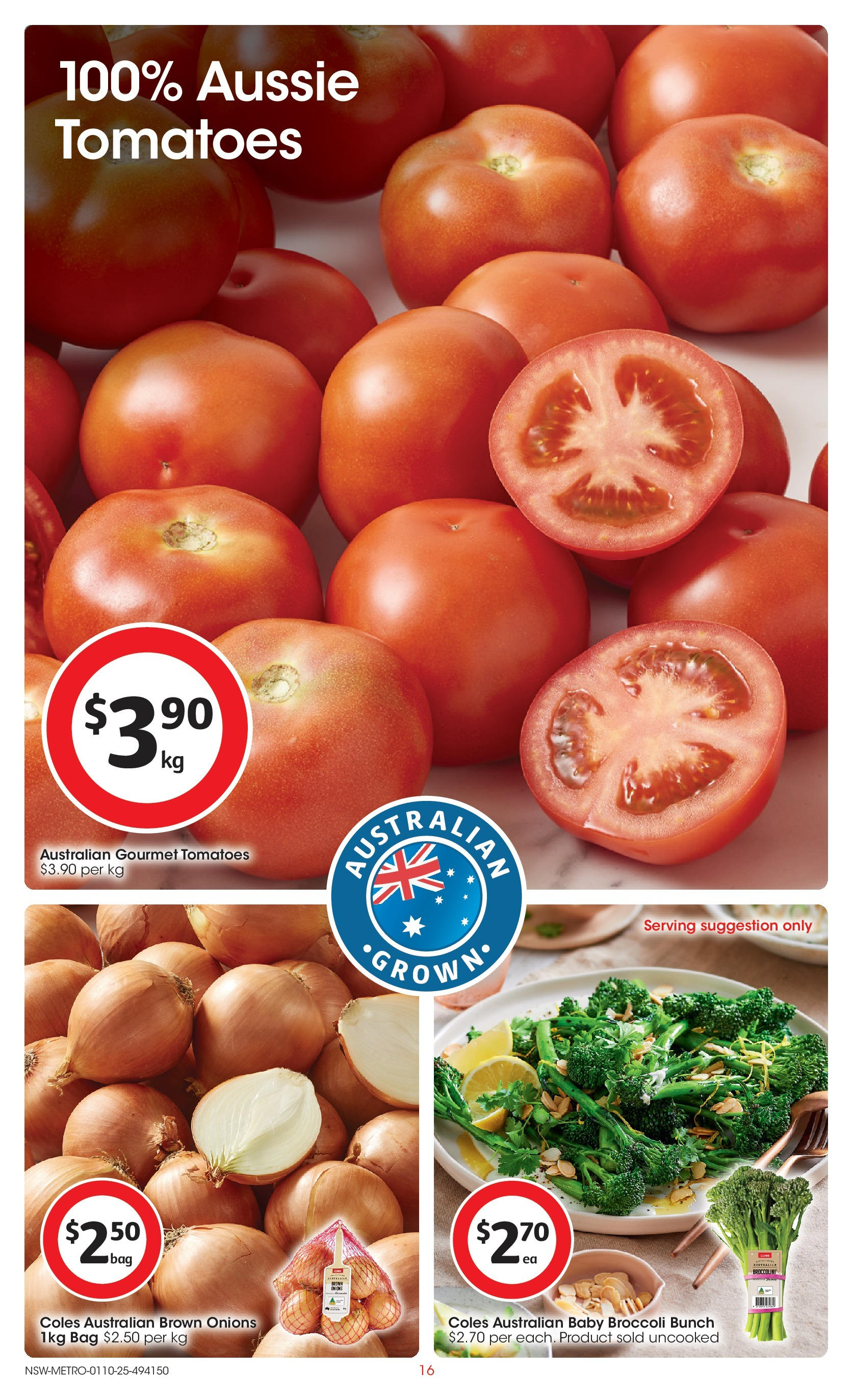 ﻿﻿Coles catalogue valid from 30/09/2025 > Online Australia | Page: 16 | Products: Tomatoes, Onions, Bag