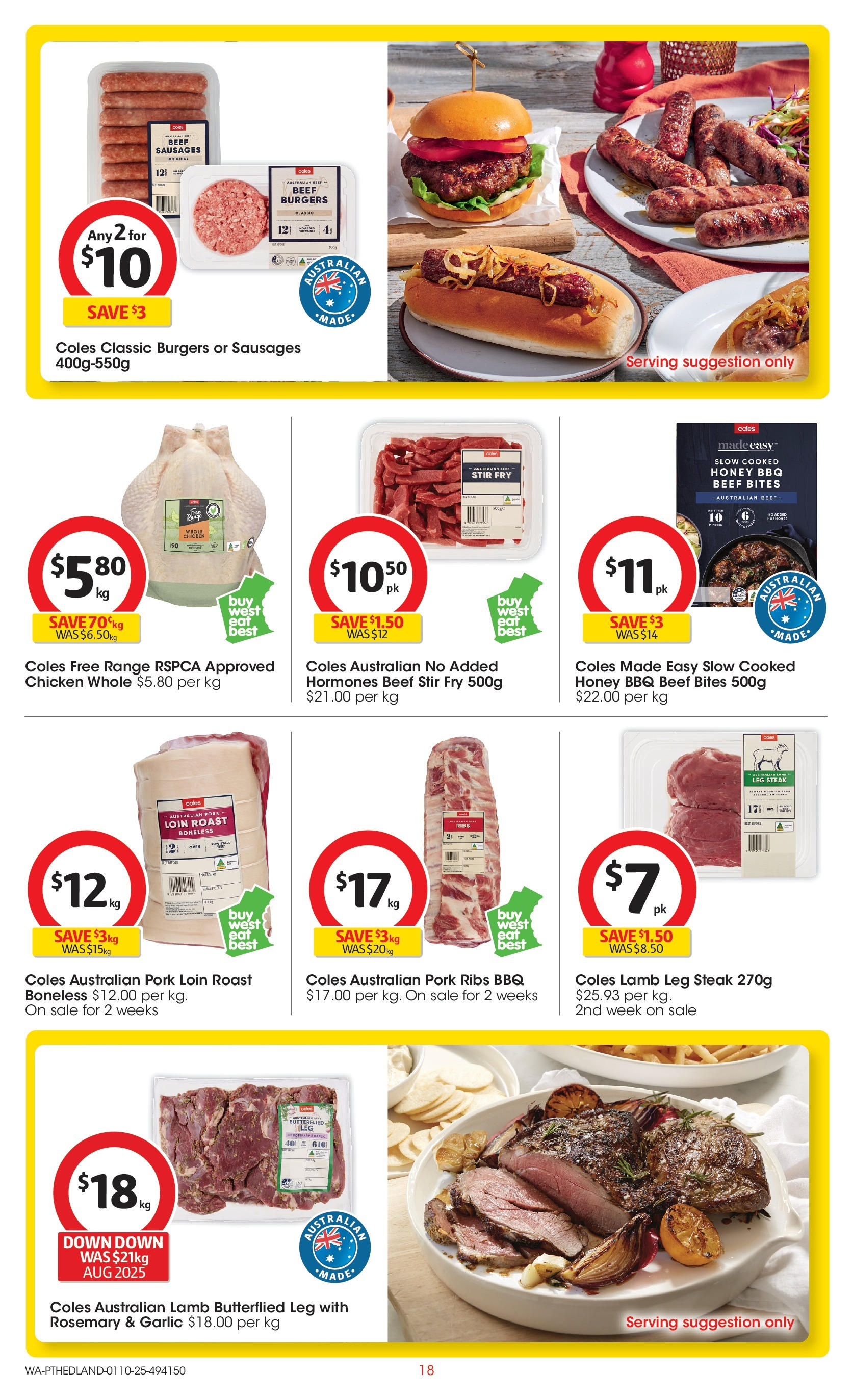 ﻿﻿Coles catalogue valid from 30/09/2025 > Online Australia | Page: 18 | Products: Honey, Chicken, Lamb, Garlic