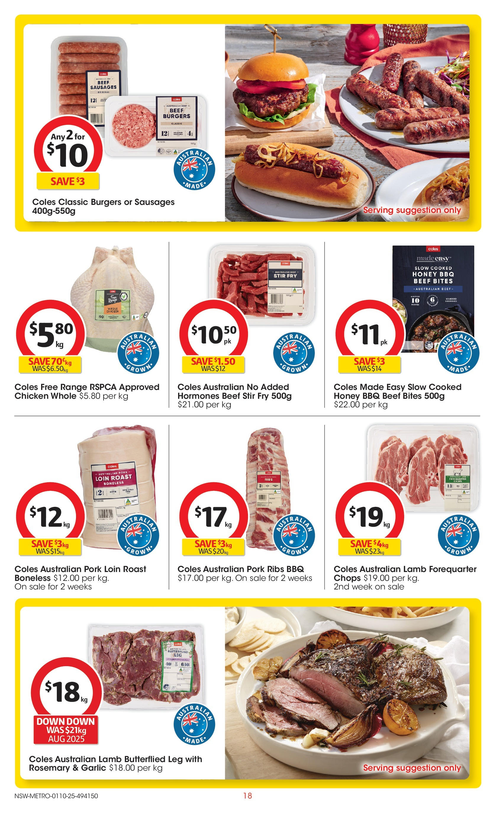 ﻿﻿Coles catalogue valid from 30/09/2025 > Online Australia | Page: 18 | Products: Chicken, Lamb, Garlic, Oven