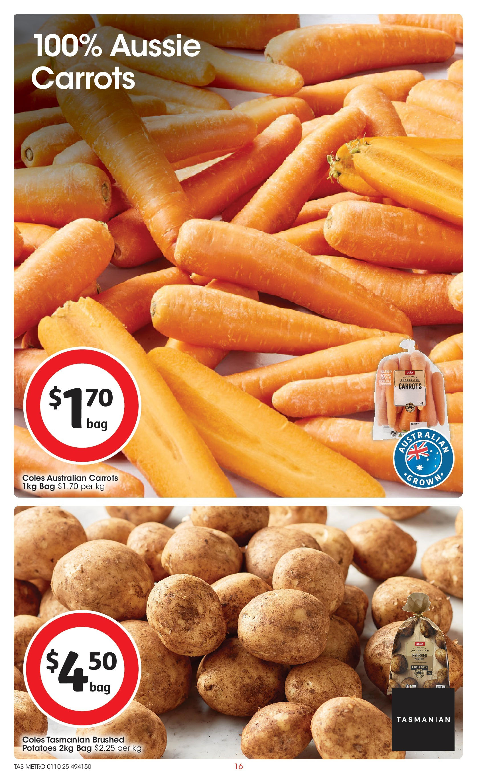 ﻿﻿Coles catalogue valid from 30/09/2025 > Online Australia | Page: 16 | Products: Carrots, Potatoes, Bag