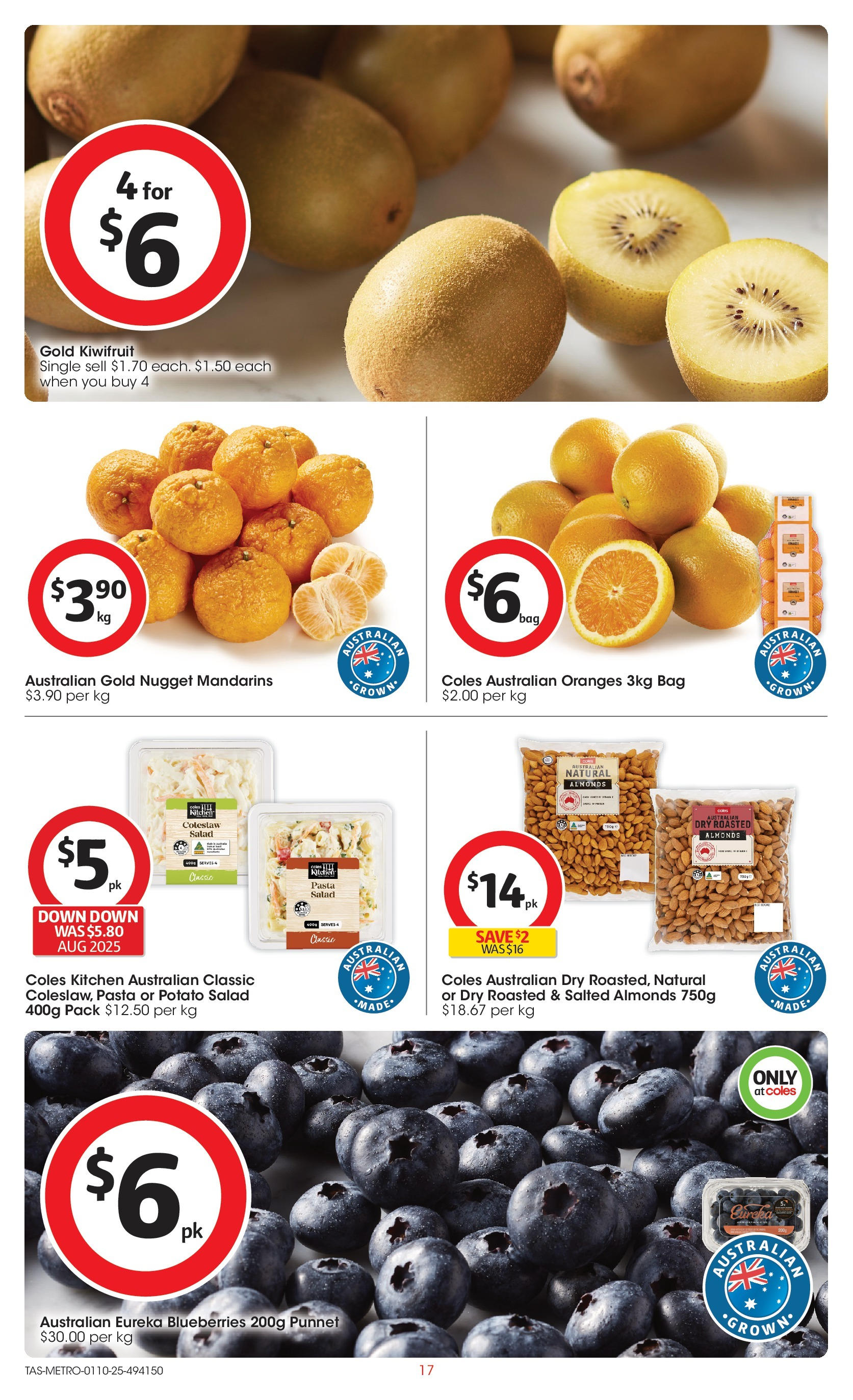 ﻿﻿Coles catalogue valid from 30/09/2025 > Online Australia | Page: 17 | Products: Oranges, Kiwifruit, Mandarins, Bag