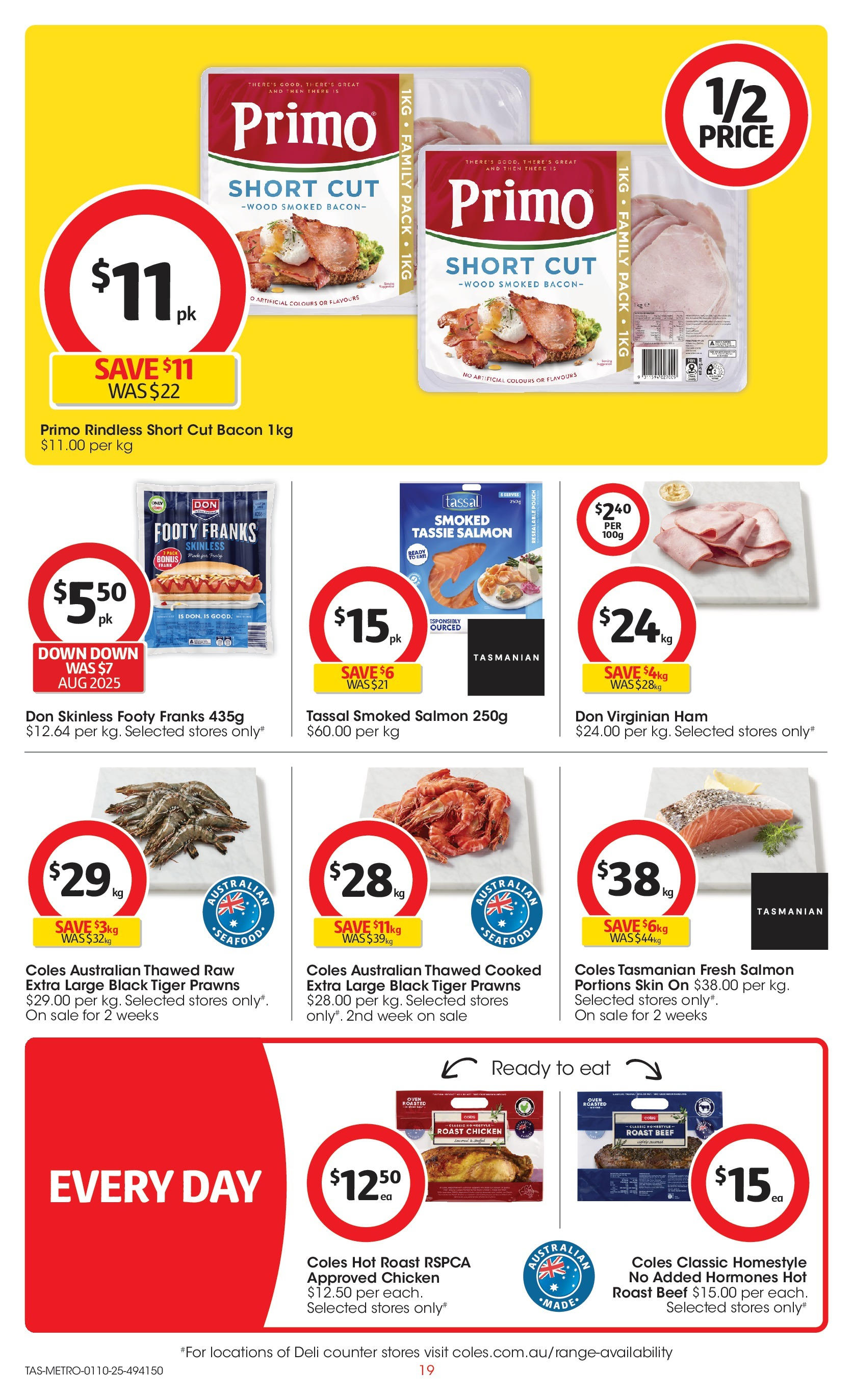 ﻿﻿Coles catalogue valid from 30/09/2025 > Online Australia | Page: 19 | Products: Bacon, Chicken, Beef, Prawns