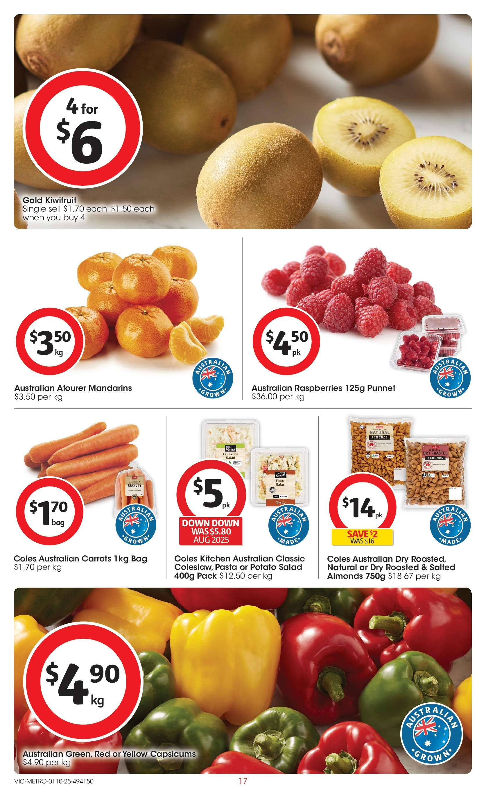﻿﻿Coles catalogue valid from 30/09/2025 > Online Australia | Page: 17 | Products: Almonds, Pasta, Carrots, Salad