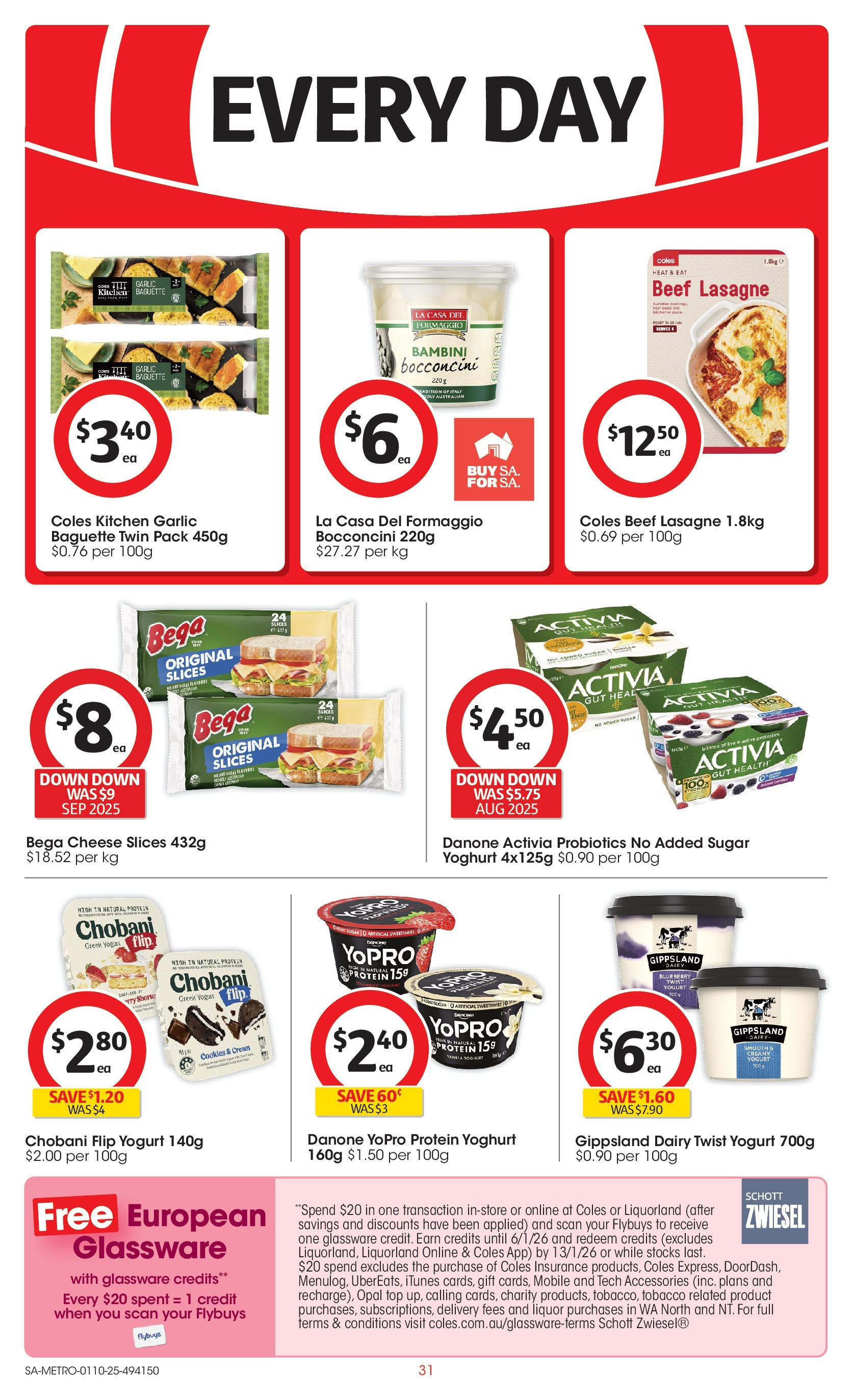 ﻿﻿Coles catalogue valid from 30/09/2025 > Online Australia | Page: 31 | Products: Yoghurt, Glassware, Opal, Accessories