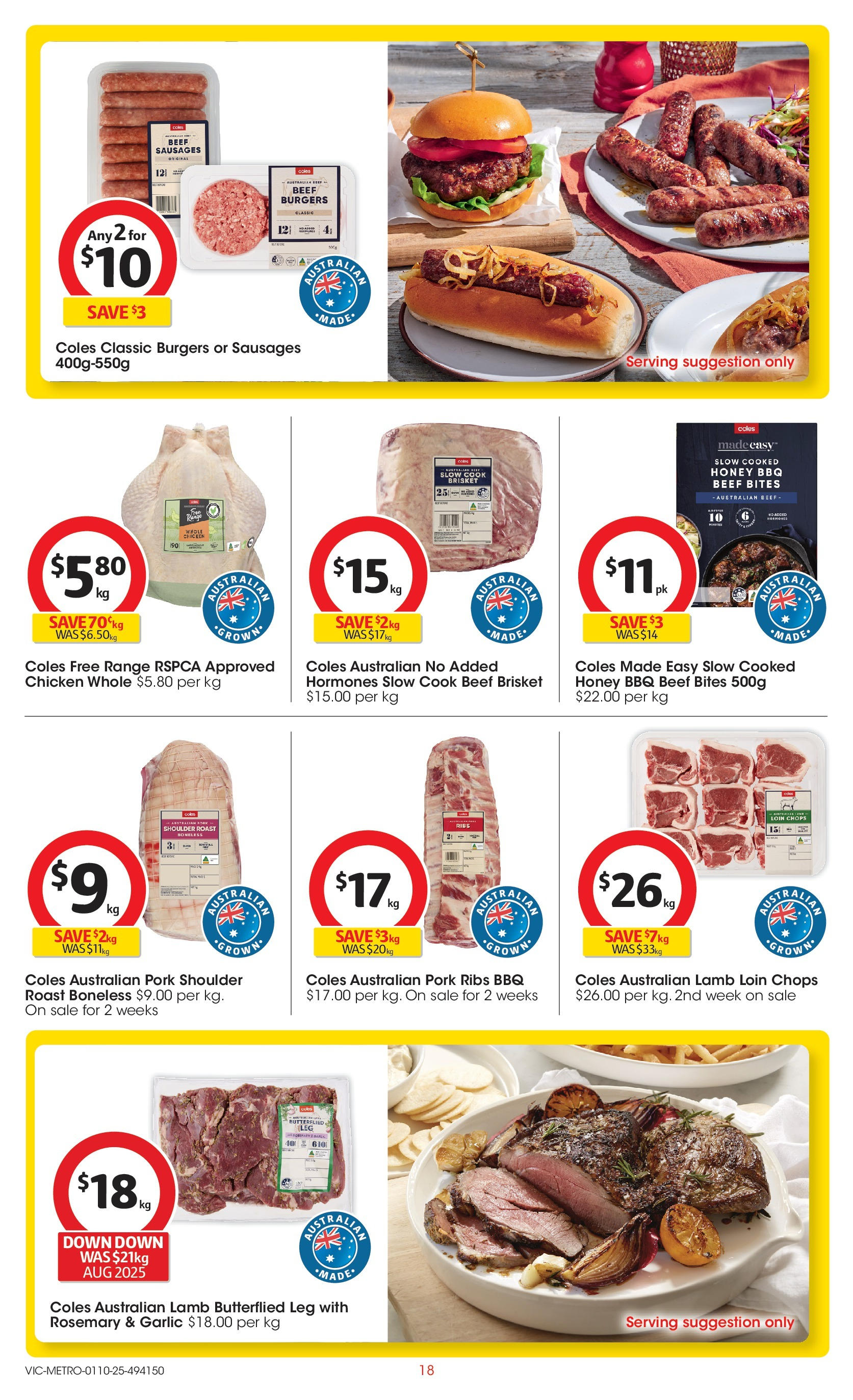 ﻿﻿Coles catalogue valid from 30/09/2025 > Online Australia | Page: 18 | Products: Chicken, Pork, Lamb, Beef