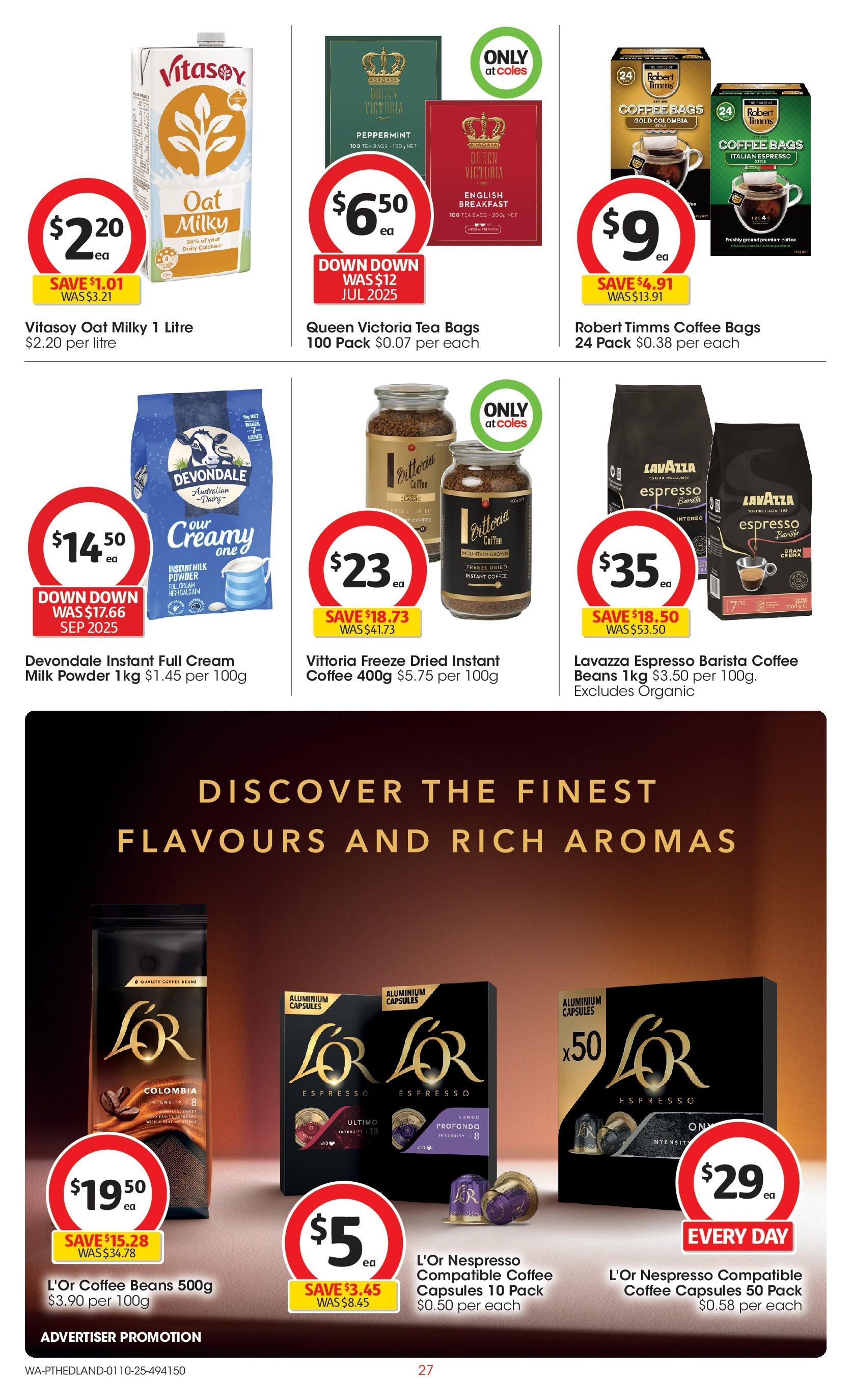 ﻿﻿Coles catalogue valid from 30/09/2025 > Online Australia | Page: 27 | Products: Powder, Milk, Coffee, Tea