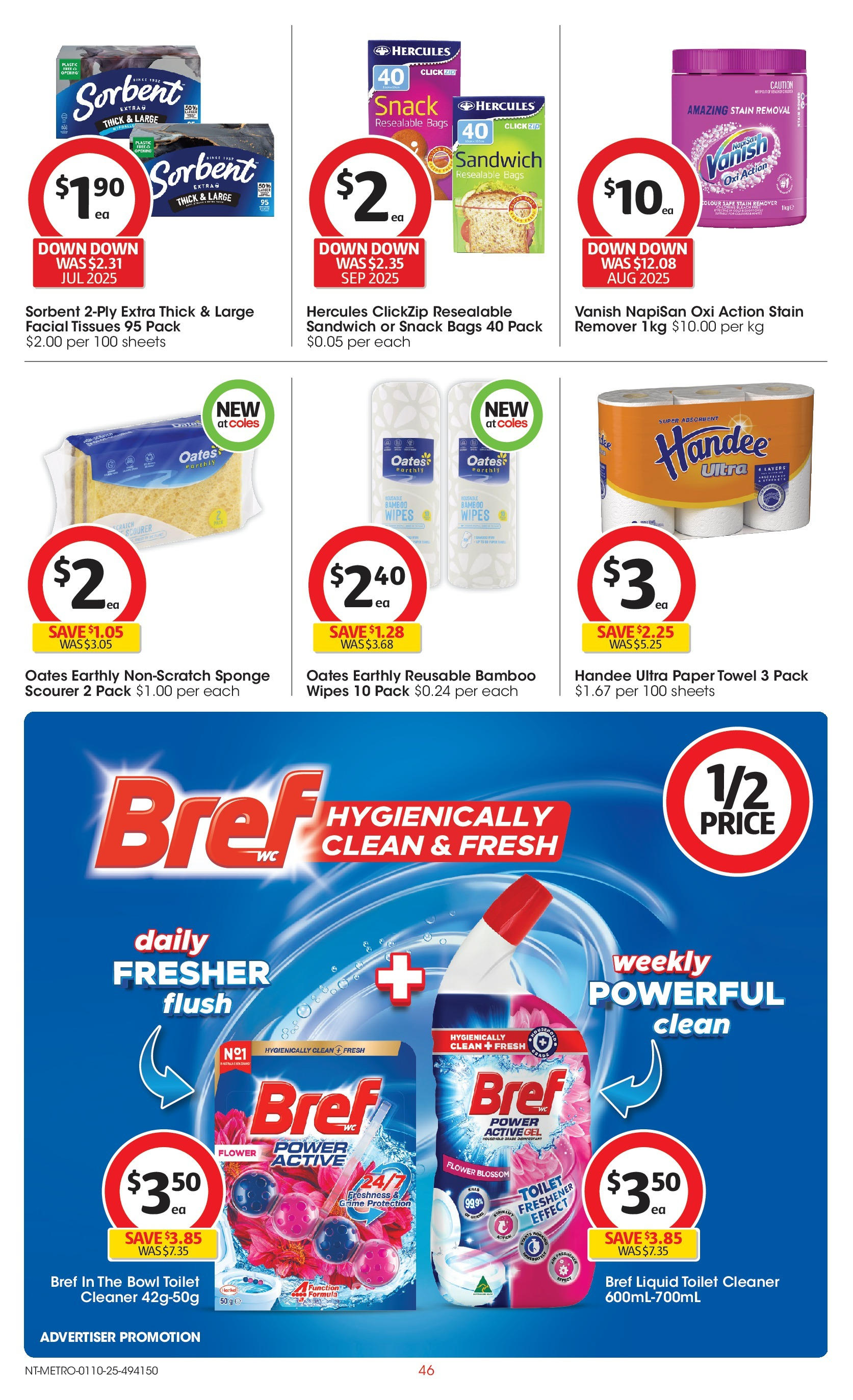 ﻿﻿Coles catalogue valid from 30/09/2025 > Online Australia | Page: 46 | Products: Toilet, Stain remover, Safe, Tissues
