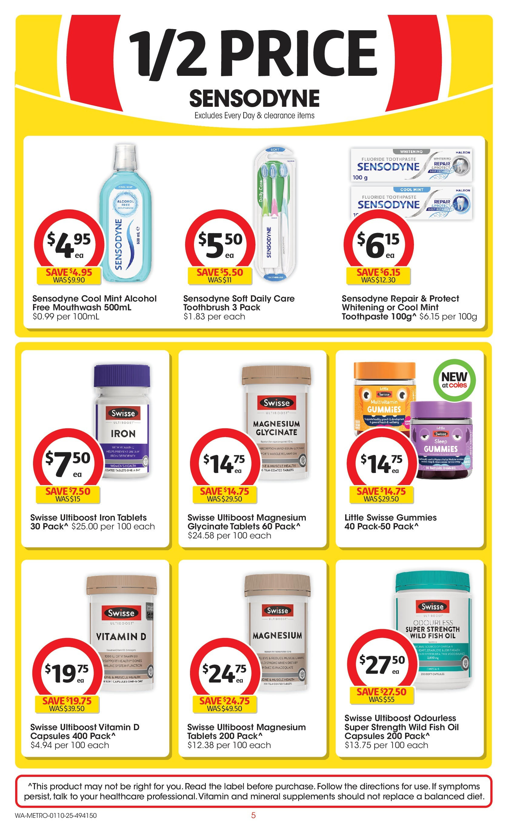 ﻿﻿Coles catalogue valid from 30/09/2025 > Online Australia | Page: 5 | Products: Oil, Toothpaste, Multivitamin, Vitamin