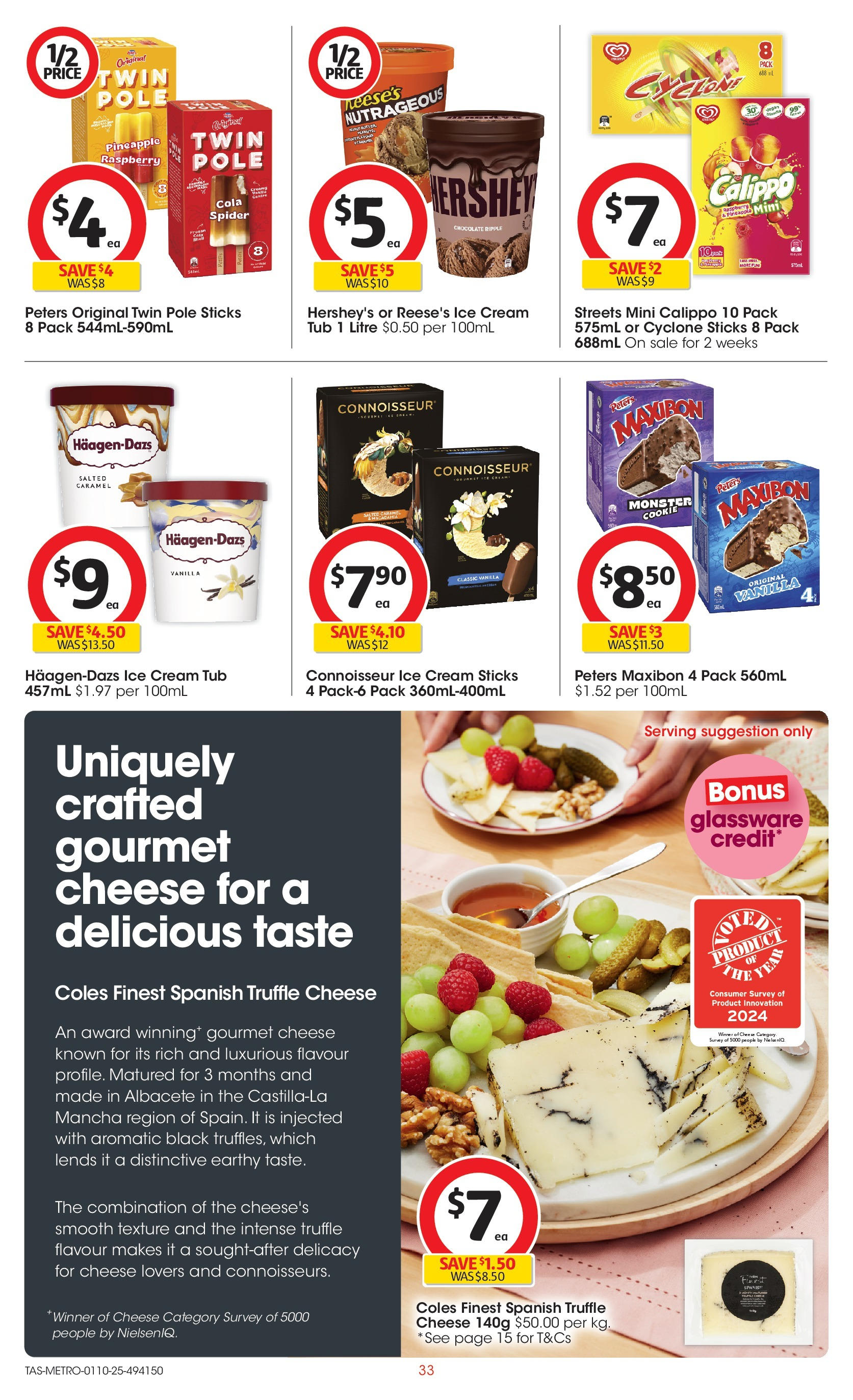 ﻿﻿Coles catalogue valid from 30/09/2025 > Online Australia | Page: 33 | Products: Cheese, Chocolate, Cream, Raspberry