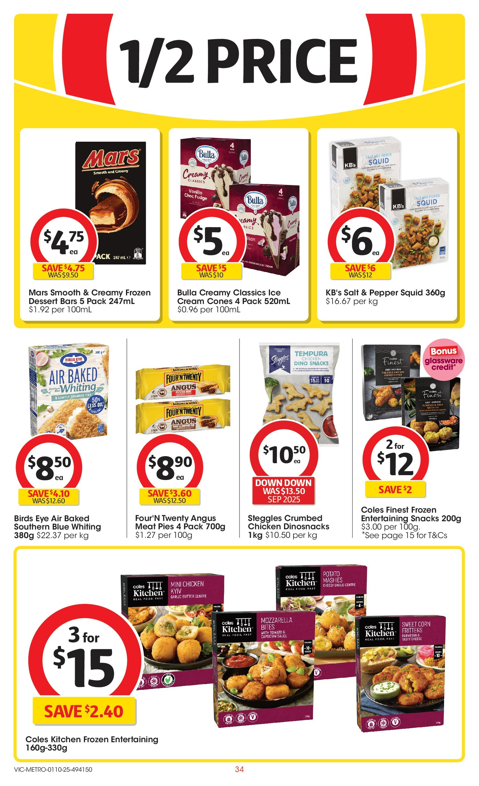﻿﻿Coles catalogue valid from 30/09/2025 > Online Australia | Page: 34 | Products: Glassware, Meat, Ice cream, Pumpkin