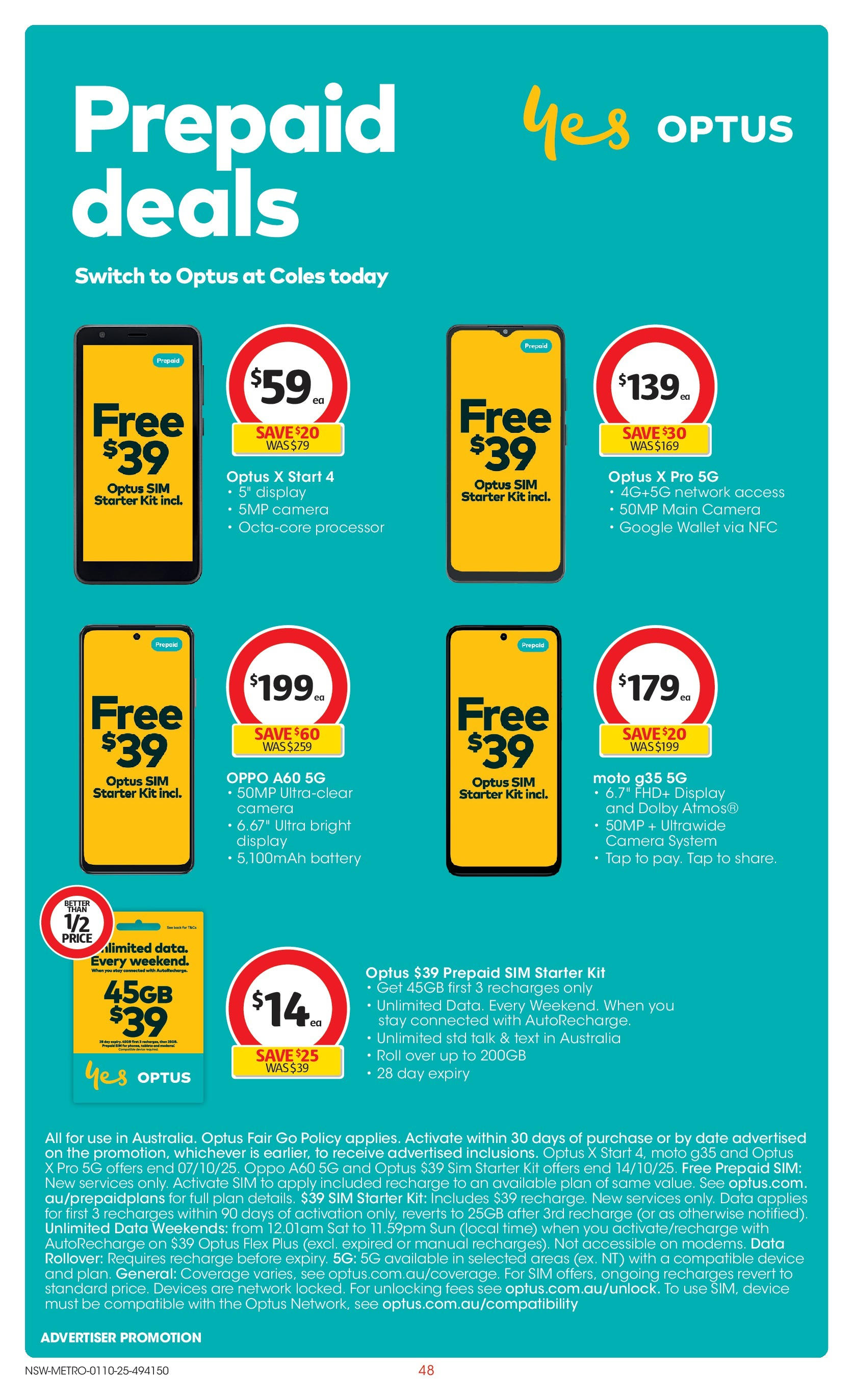 ﻿﻿Coles catalogue valid from 30/09/2025 > Online Australia | Page: 48 | Products: Battery, Tap, Wallet, Date
