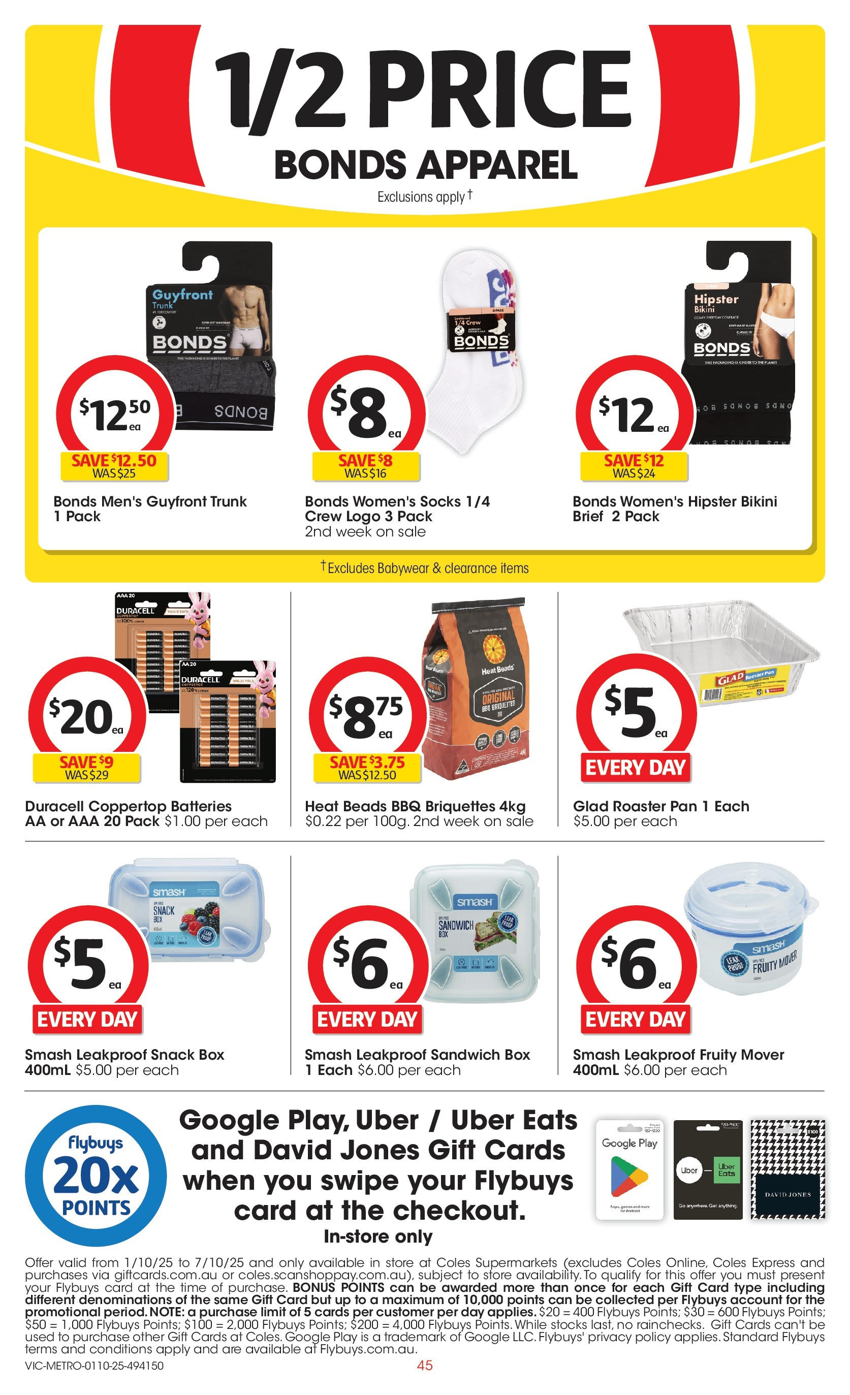 ﻿﻿Coles catalogue valid from 30/09/2025 > Online Australia | Page: 45 | Products: Bikini, Box, Socks, Bed