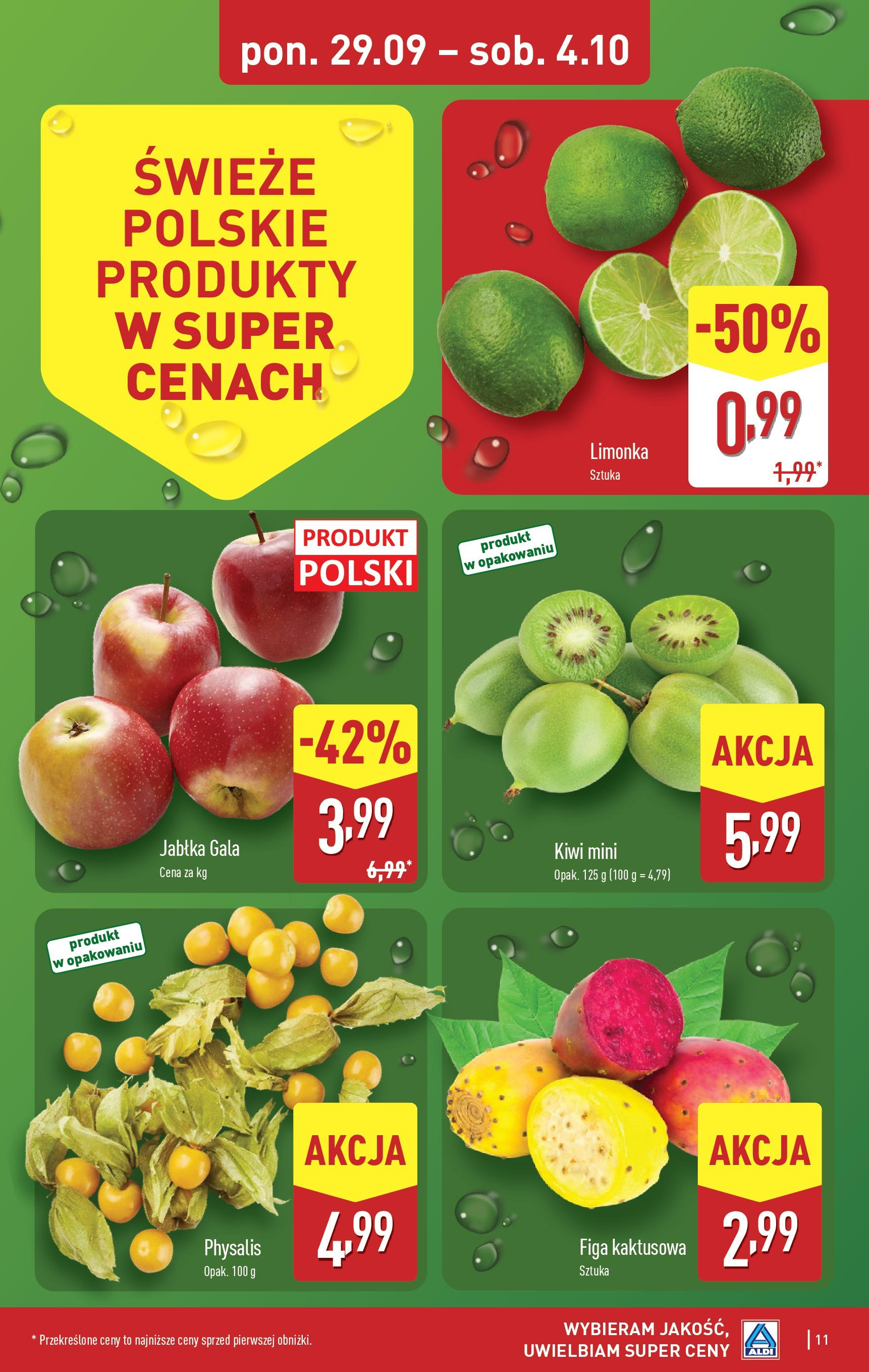 Aldi Gazetka - Okazje na weekend od 02.10.2025 - Ulotka PDF, promocje | Strona: 11 | Produkty: Limonka, Jabłka, Kiwi