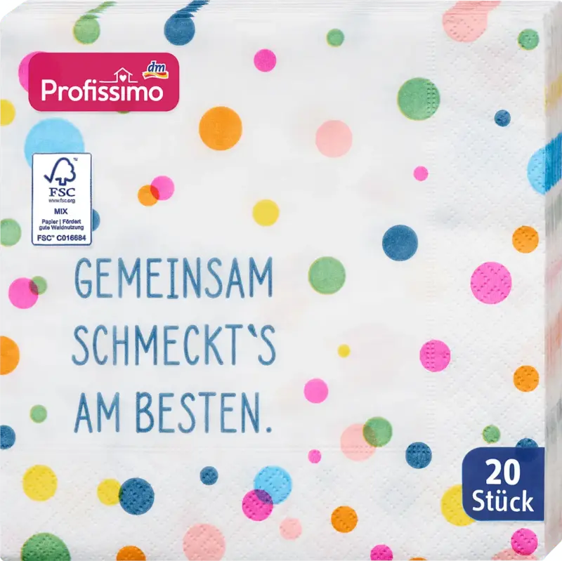 Profissimo Serviette "Gemeinsam schmeckt's am Besten" 33x33cm