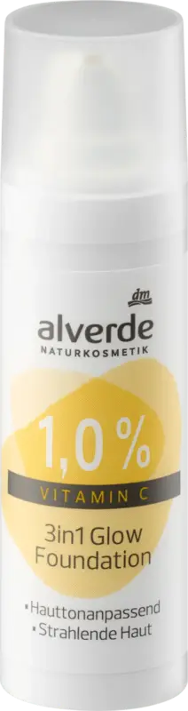 alverde NATURKOSMETIK Foundation 3in1 Glow mit 1% Vitamin C